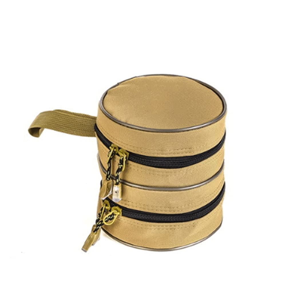 Durable Canvas Round Fishing Reel Storage Bag - Small Accessory Organizer for Fishing Gear | Perfect for Fly Fishing, Saltwater & Freshwater Anglers