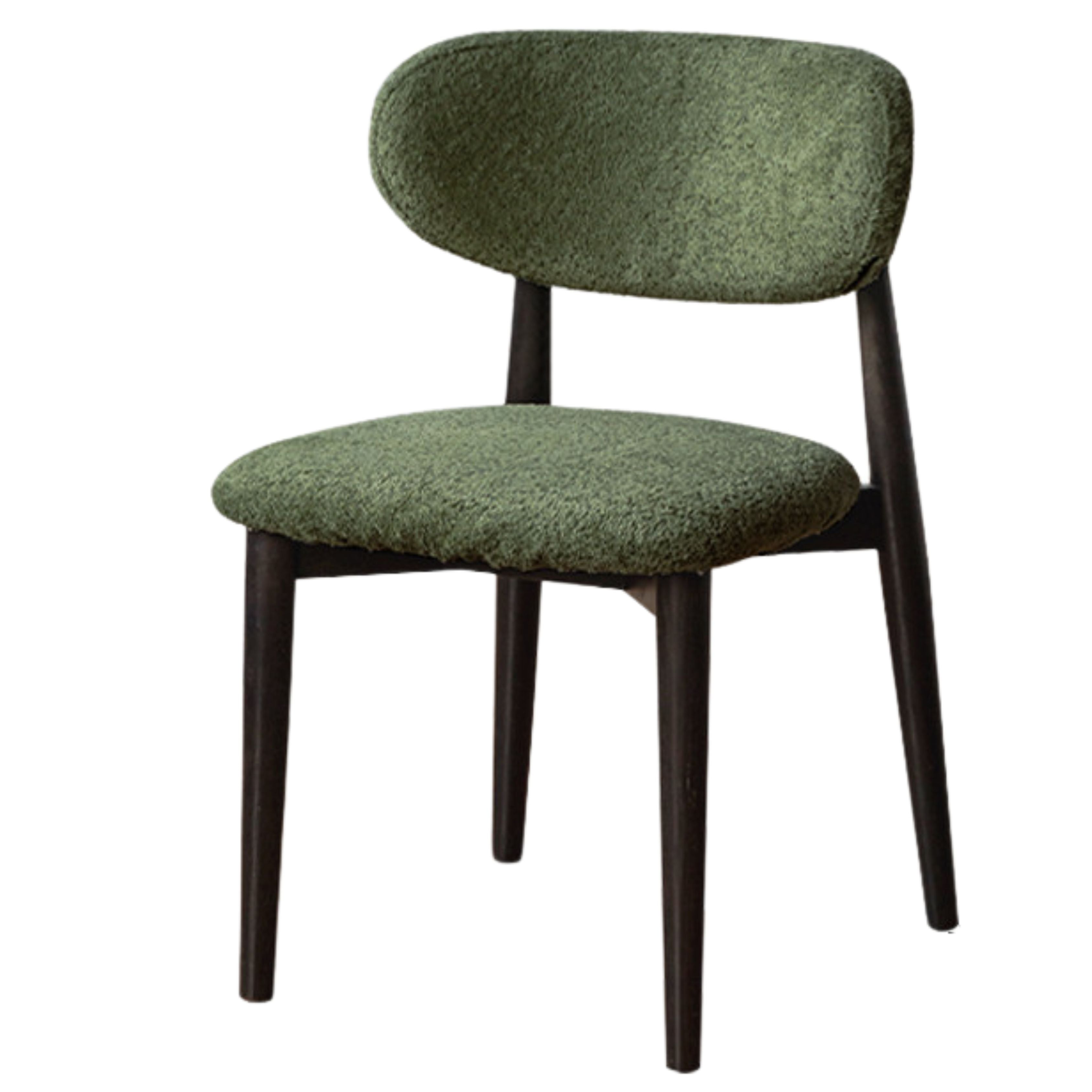 Solid Oak & Ash Wood Dining Chair with Lamb Velvet Cloud Cotton Upholstery - Comfortable Modern Farmhouse Style Seating for Kitchen, Dining Room & Breakfast Nook