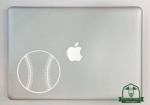 White Baseball Vinyl Decal for 13 Inch Laptop - Perfect for MacBook Pro/Air, School, Office & Sports Fans Decor