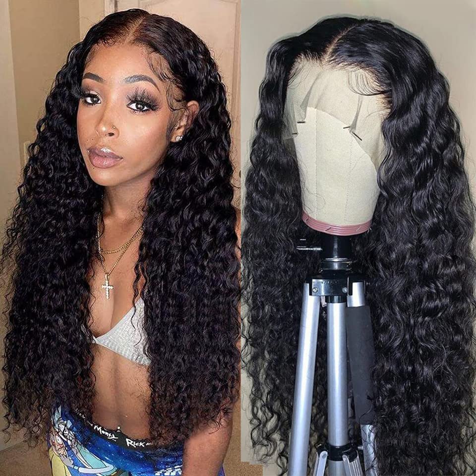 MIRTHFUL 13x4 Lace Front Wigs Human Hair - Brazilian Remy Hair Pre-Plucked with Baby Hair, Curly Lace Front Wigs for Black Women | Natural Look for Daily Wear, Parties & Special Occasions