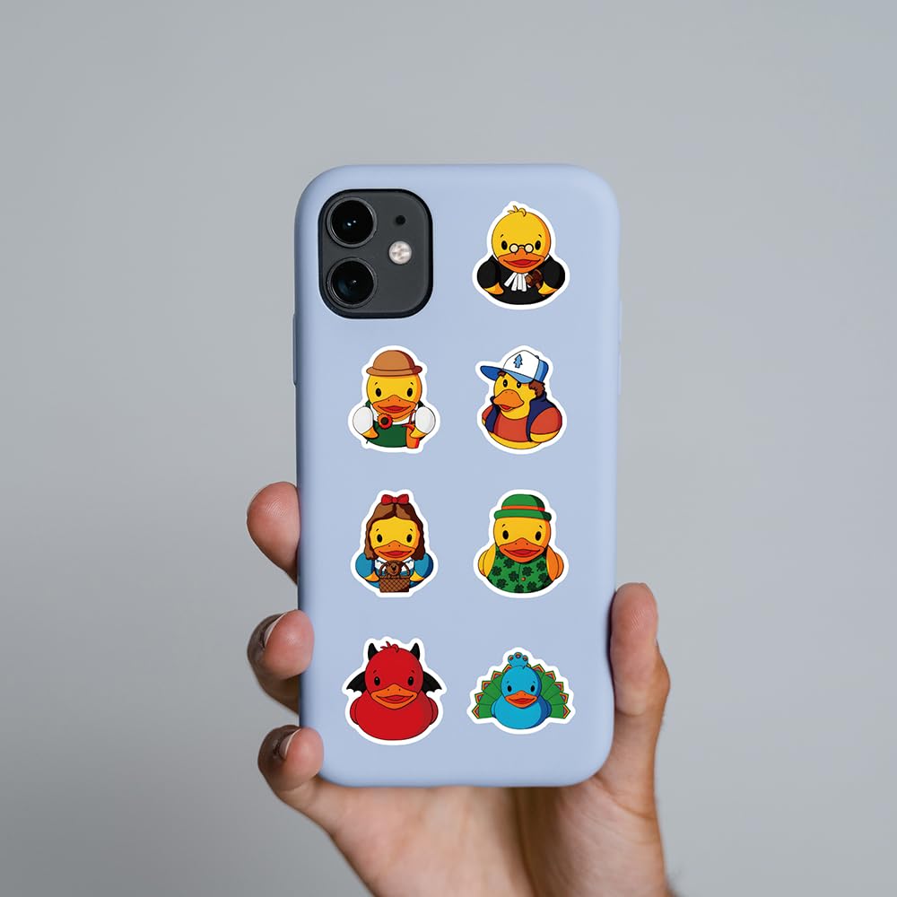 69Pcs Cute Rubber Duck Waterproof Stickers Pack - Kawaii Animal Vinyl Decals for Water Bottles, Laptops, Skateboards | Durable Adhesive for DIY Crafts, School Supplies, Kids Room Decor & Party Favors