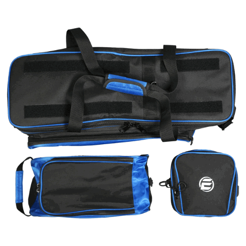 ELITE 3 Ball Slim Triple Tote Bowling Bag with Shoe Compartment & Accessory Pouch - Black/Royal | Perfect for League Play, Tournaments & Practice Sessions