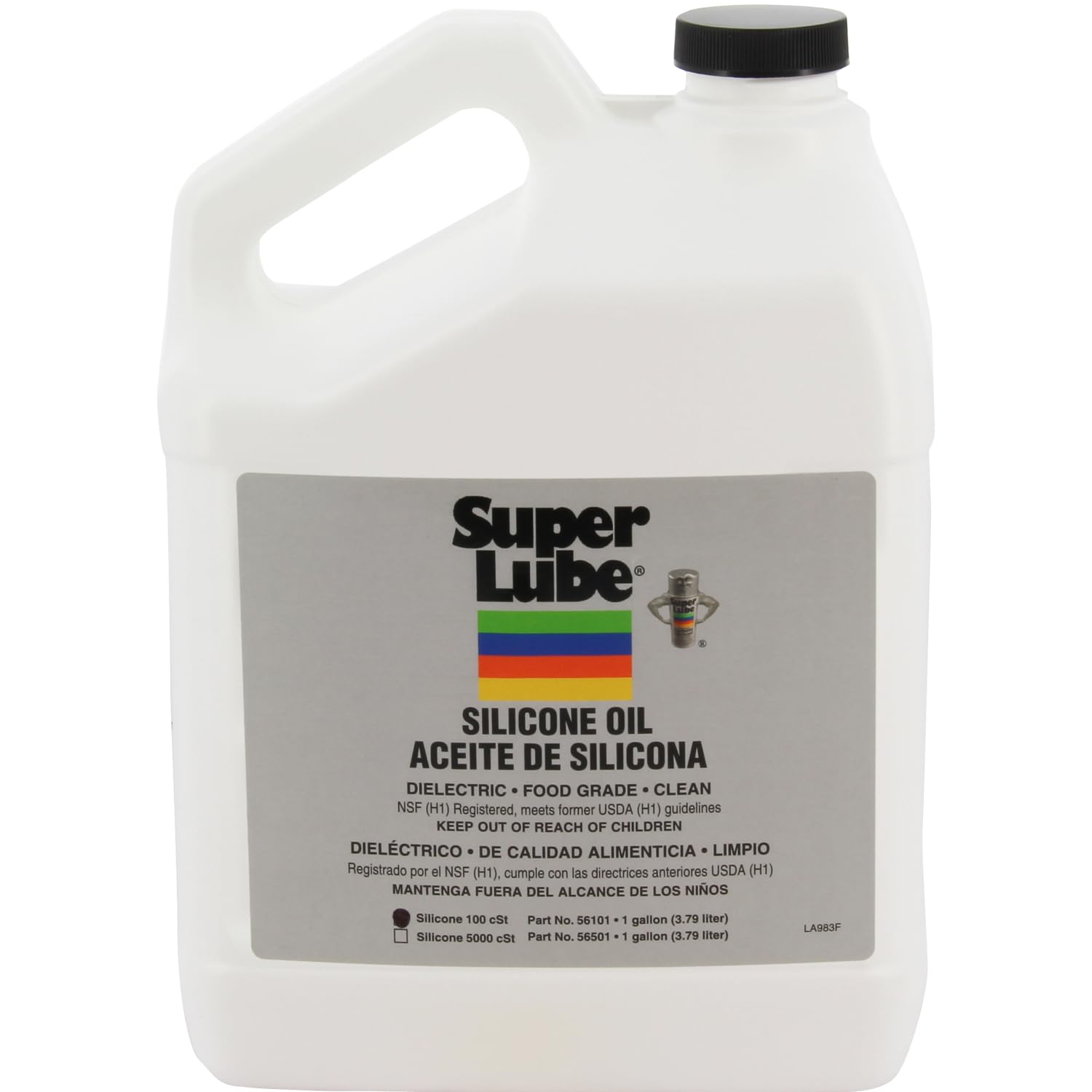Super Lube 56101 Synthetic Silicone Oil - 100 cSt Viscosity - 1 Gallon Bottle - Translucent Clear - Ideal for Lubricating Gears, Bearings, and Rubber Seals in Automotive and Industrial Applications