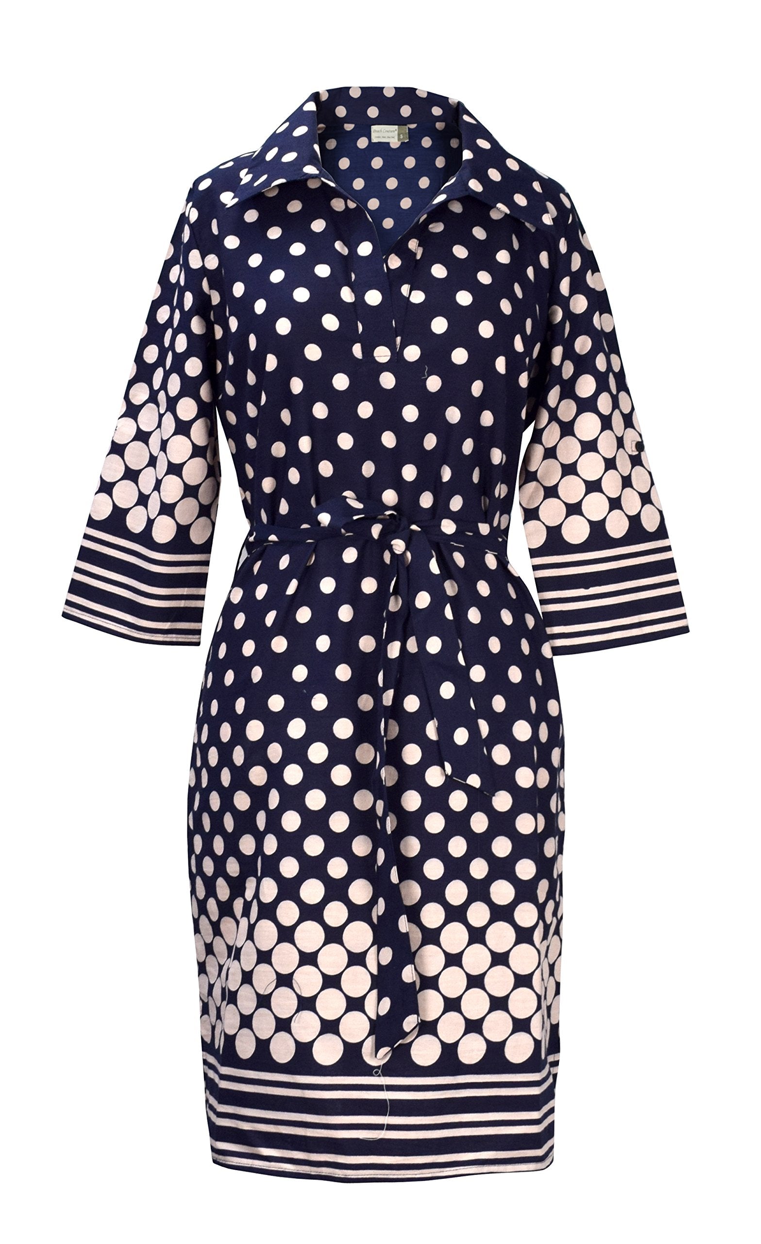 Women's Summer Casual V-Neck 3/4 Sleeve Tie Waist Shift Dress - Perfect for Beach Vacations, Brunch Dates & Office Wear