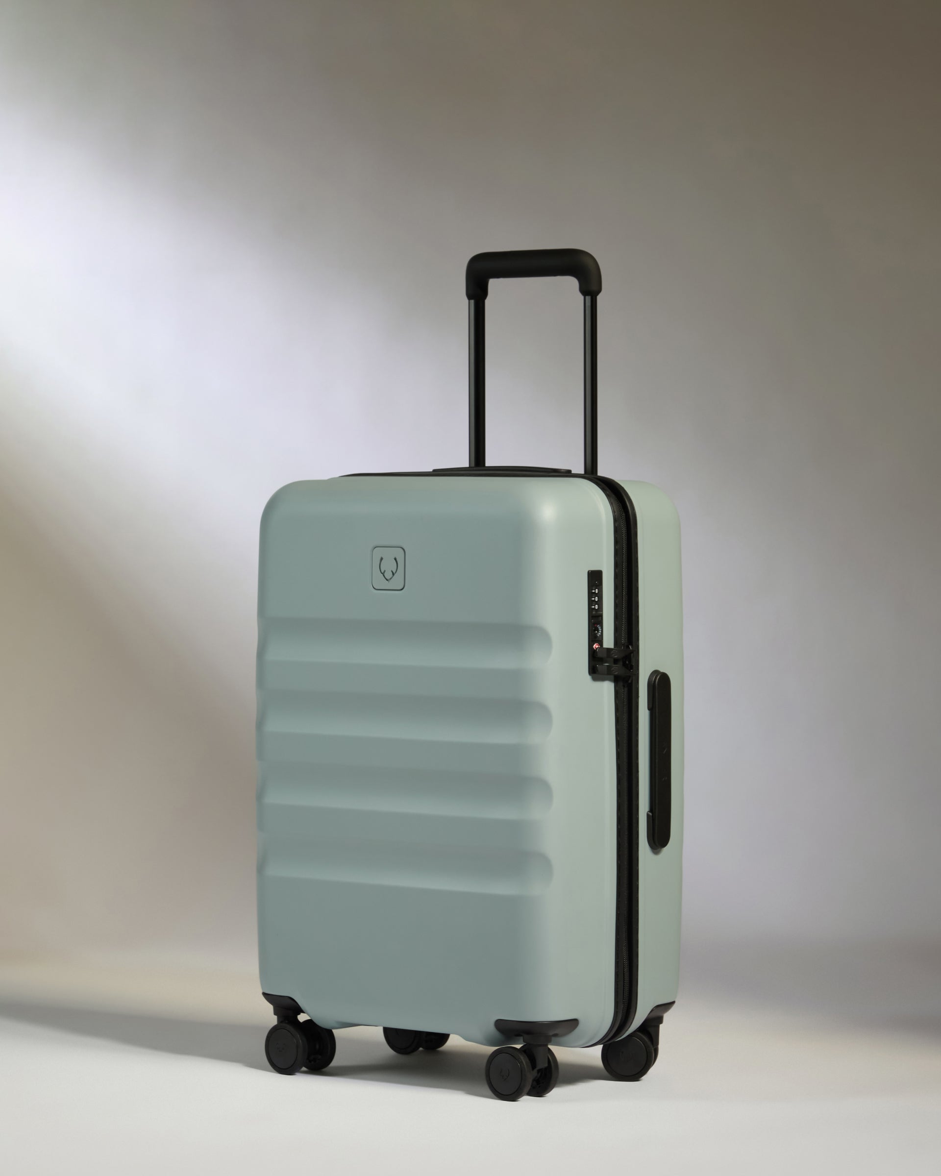 Mist Blue Large Carry-On Luggage with Icon Stripe - Perfect for Air Travel, Business Trips & Weekend Getaways