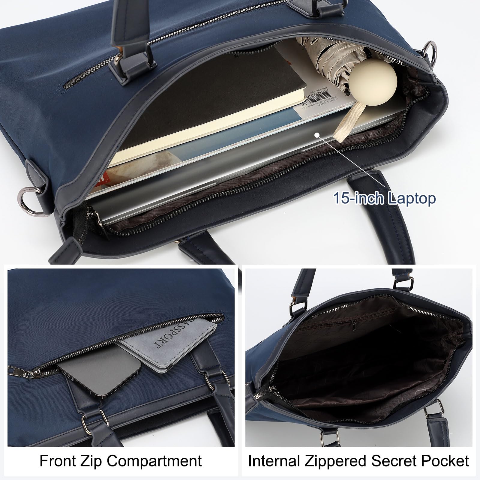 Premium Laptop Briefcase Bag - Oxford Business Travel Bag with Removable Adjustable Shoulder Strap for Men & Women - Perfect for Office, Commuting, and Business Trips