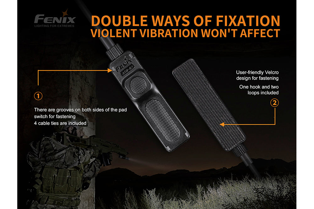 Fenix AER 02 V2 Tactical Remote Pressure Switch for Flashlights | Waterproof & Durable | Perfect for Hunting, Camping & Tactical Operations