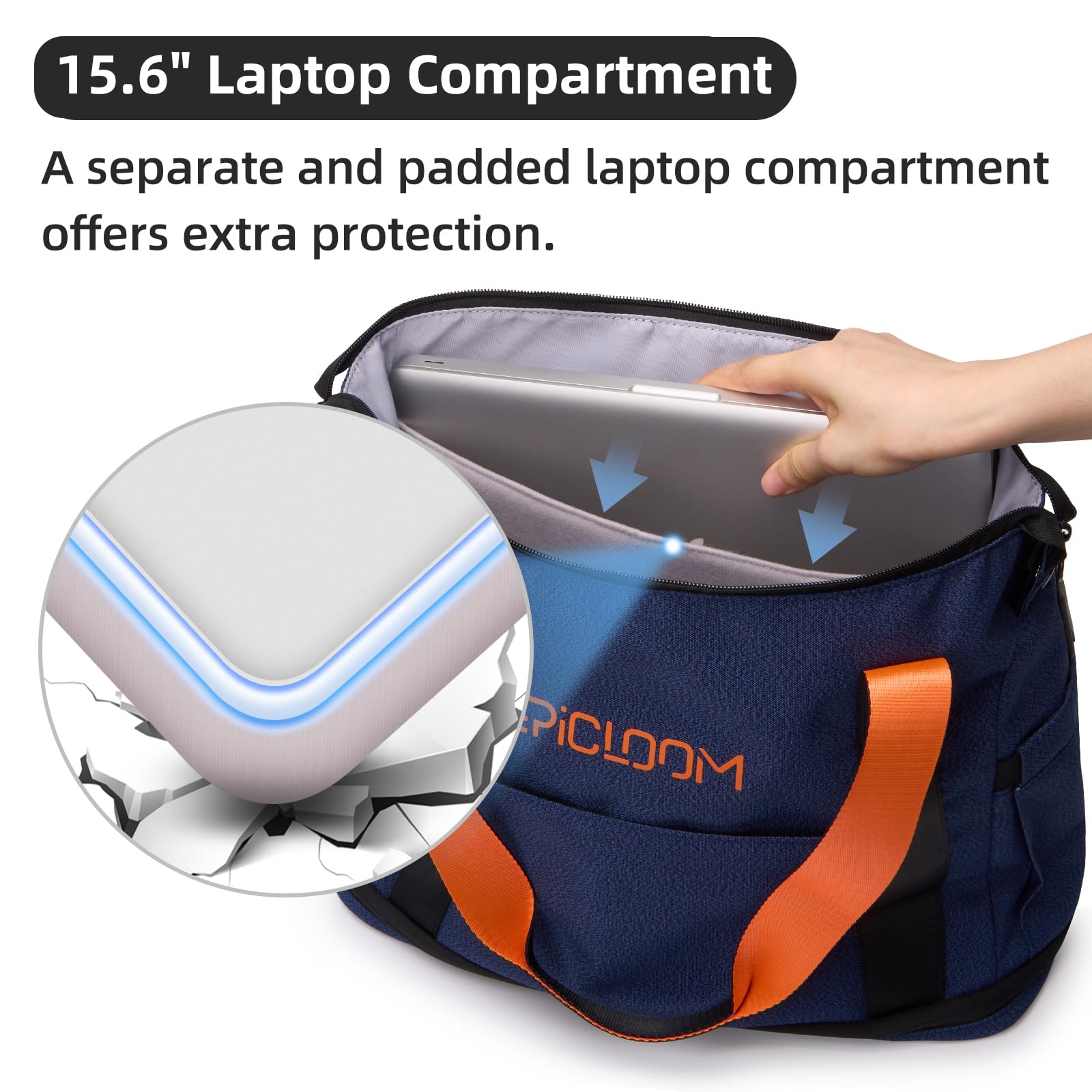 Stylish Durable Tote Bag for Men & Women - 15.6 Inch Laptop Travel Duffel Bag with USB Charging Port - Perfect for Work, Gym, Overnight Trips & Weekend Getaways