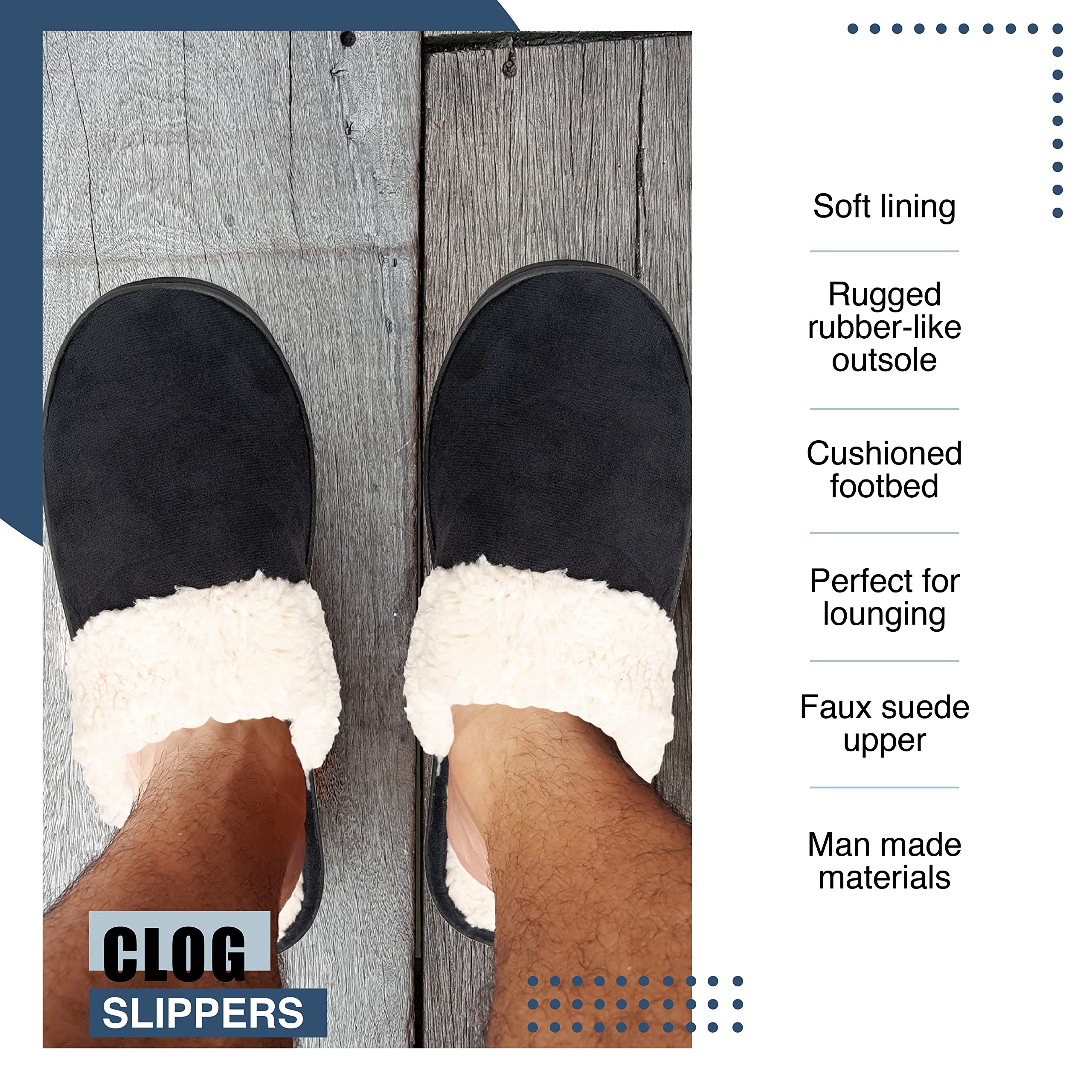 **NORTY Men's Slip-On Clog Slippers with Memory Foam - Comfortable Indoor House Shoes for Relaxation & Lounging at Home**