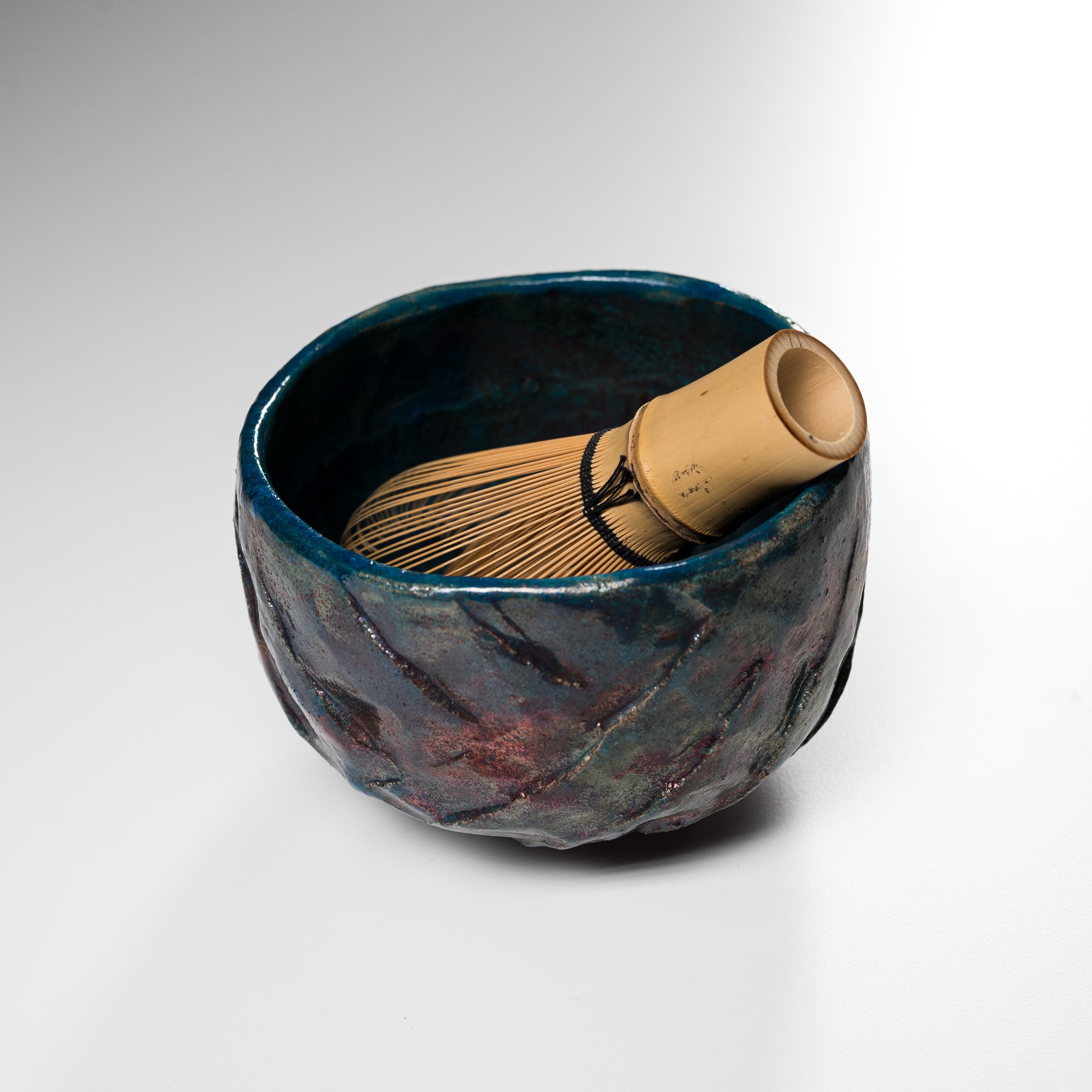 Handmade Kyo Kiyomizu Ware Matcha Bowl - Ai Raku (Blue Raku) by Shunzan Kiln | Authentic Japanese Ceramic Tea Cup for Traditional Matcha Tea Ceremony | Perfect for Zen Meditation, Home Decor & Gift Giving