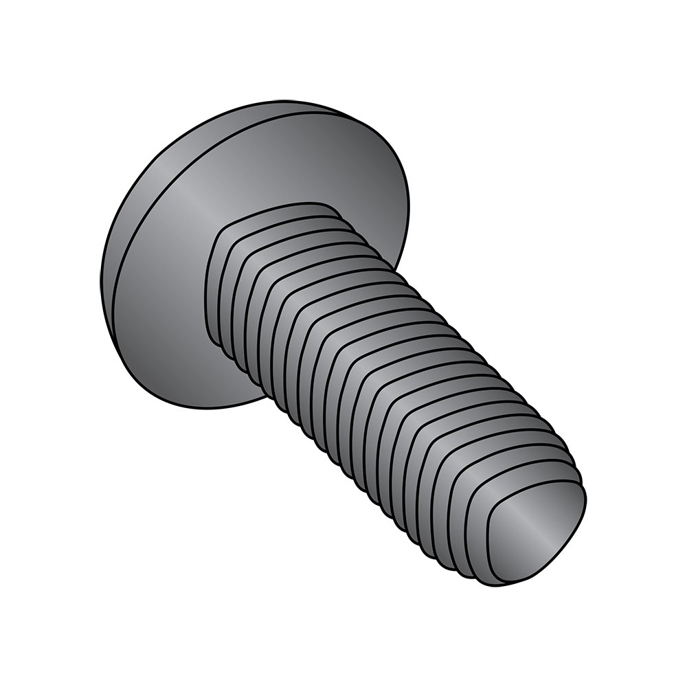 Small Parts 0604RPPB Black Oxide Steel Thread Rolling Screws, Pan Head Phillips Drive, #6-32 Thread, 1/4