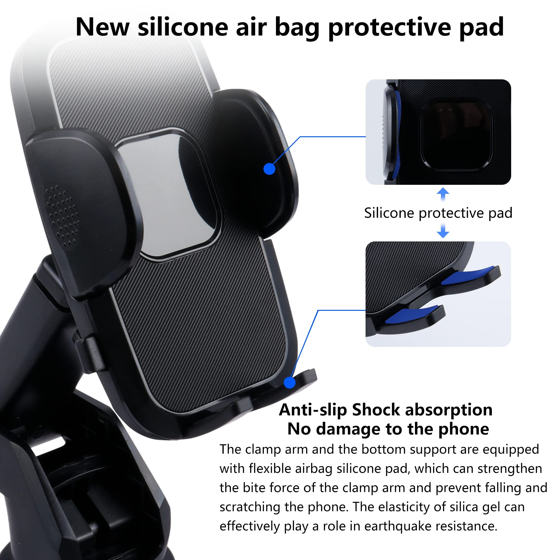 ALPMOSN 3-in-1 Suction Cup Car Phone Holder - Universal Windshield/Dashboard/Air Vent Mount for iPhone, Samsung & All Smartphones - Perfect for GPS Navigation, Hands-Free Calling & Road Trips