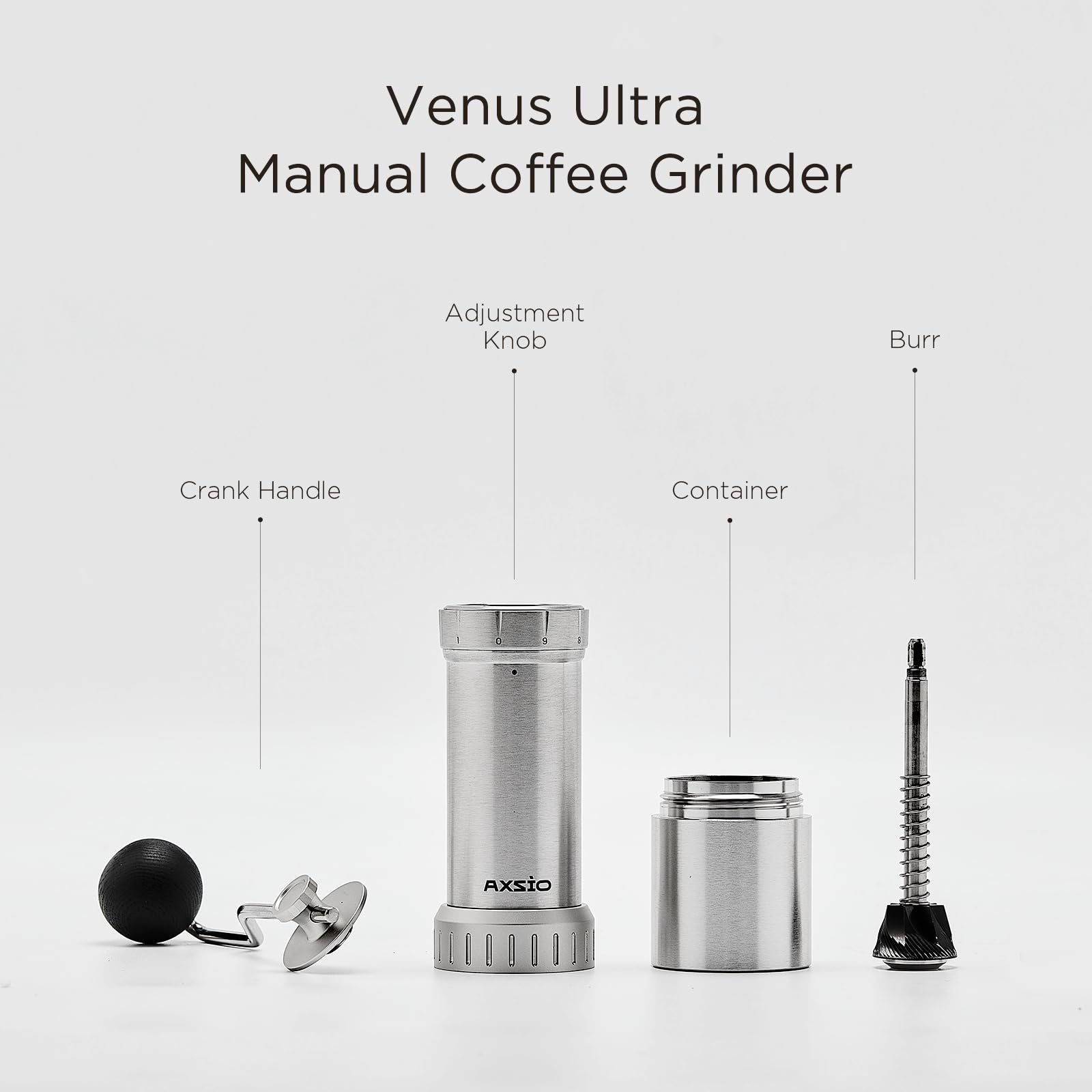 Premium Manual Coffee Grinder - Stainless Steel Conical Burr, Adjustable Coarseness, 35g Capacity for Espresso, French Press & Pour Over | Perfect for Home, Office & Travel Coffee Brewing