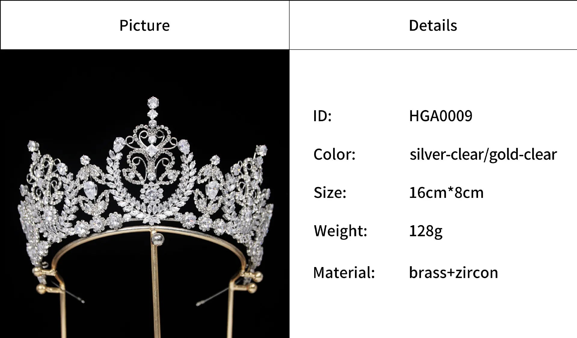 Elegant Cubic Zirconia Bridal Tiara - Silver Plated Korean Style Wedding Crown Hair Accessory for Bride (GH0153) | Perfect for Weddings, Prom, Quinceañera & Special Occasions