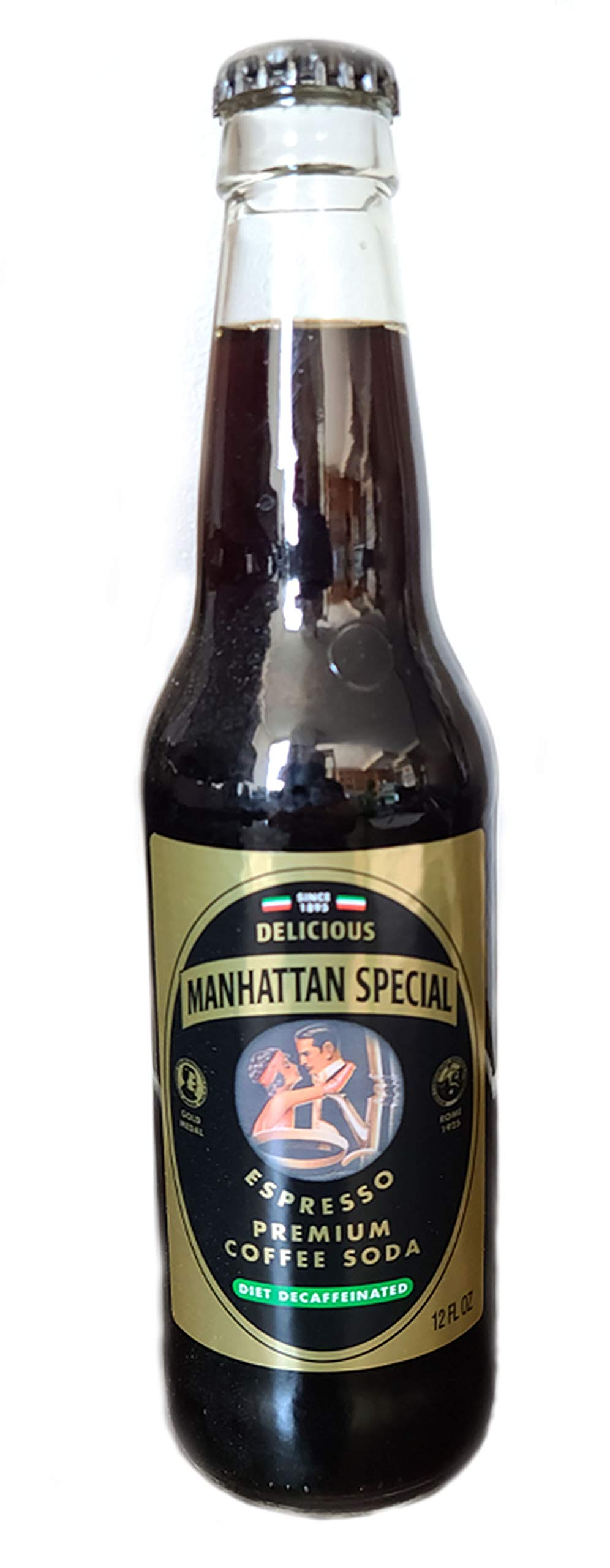Premium Decaf Diet Espresso Coffee Soda - Manhattan Special - 12oz Glass Bottles (Pack of 24) | Perfect for Office Snacks, Afternoon Pick-Me-Up & Coffee Lovers' Gift