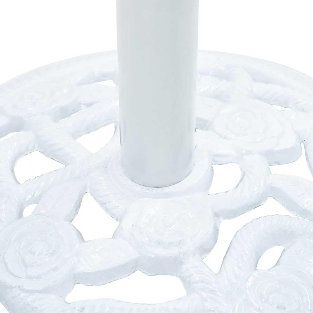 Heavy Duty 19.8 lb Cast Iron Umbrella Base - 15.7 Inch White Outdoor Patio Stand for Market Umbrellas, Perfect for Poolside, Garden, Deck, and Backyard Use