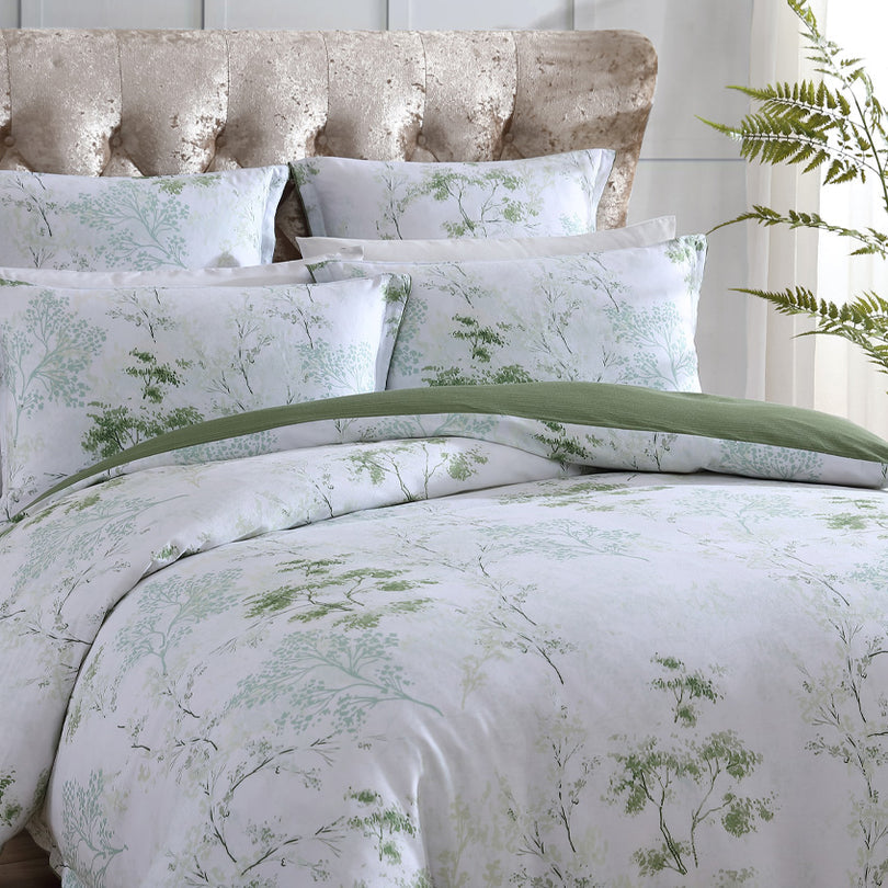 Premium Flinders Sage Quilt Cover Set - 100% Cotton Luxury Bedding by Private Collection | Soft & Breathable for All-Season Comfort | Perfect for Master Bedrooms, Guest Rooms & Cozy Home Decor