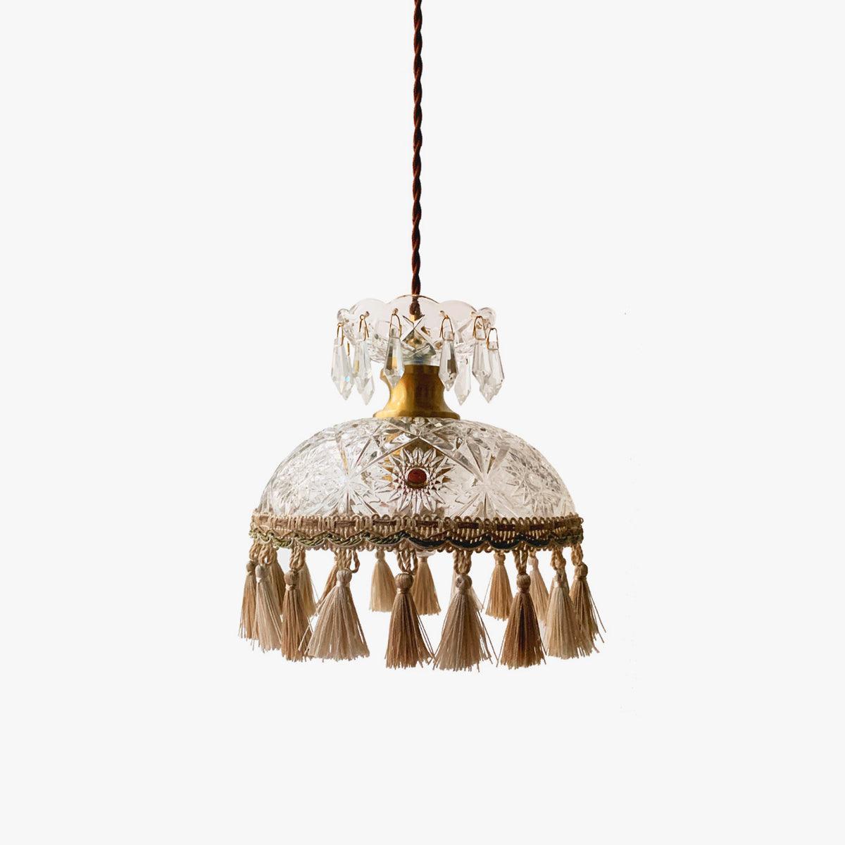 Modern Bowl Tassel Pendant Light - Elegant Hanging Chandelier for Dining Room, Kitchen Island, Bedroom & Living Room Decor