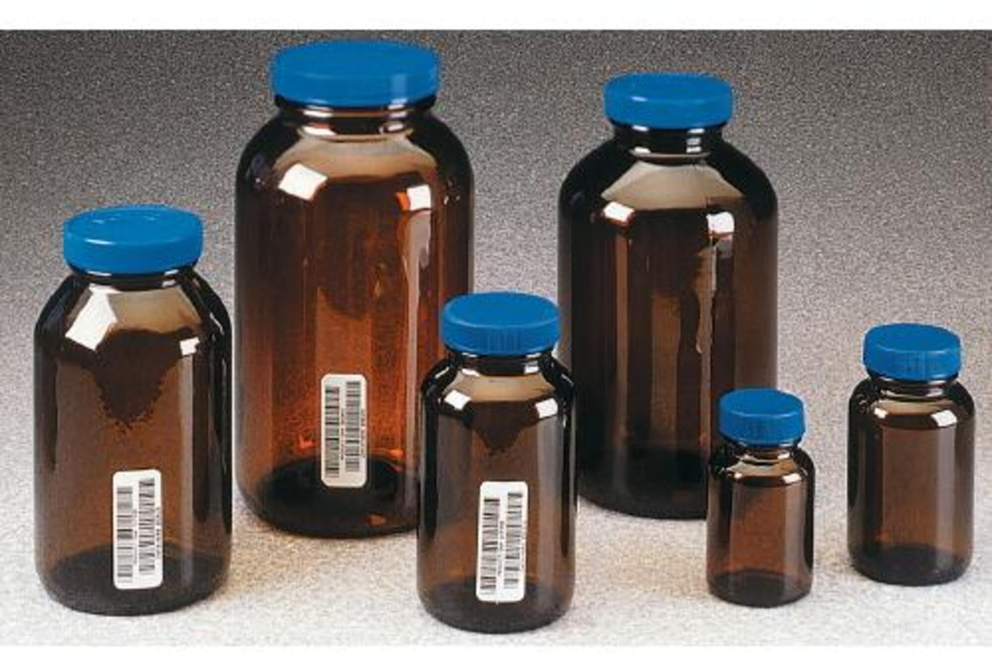 Certified I-Chem 341-2500 Wide-Mouth Amber Glass Packer Jar with Airtight Closures - 2500ml (Pack of 4) - Ideal for Food Storage, Canning, Pickling & DIY Projects
