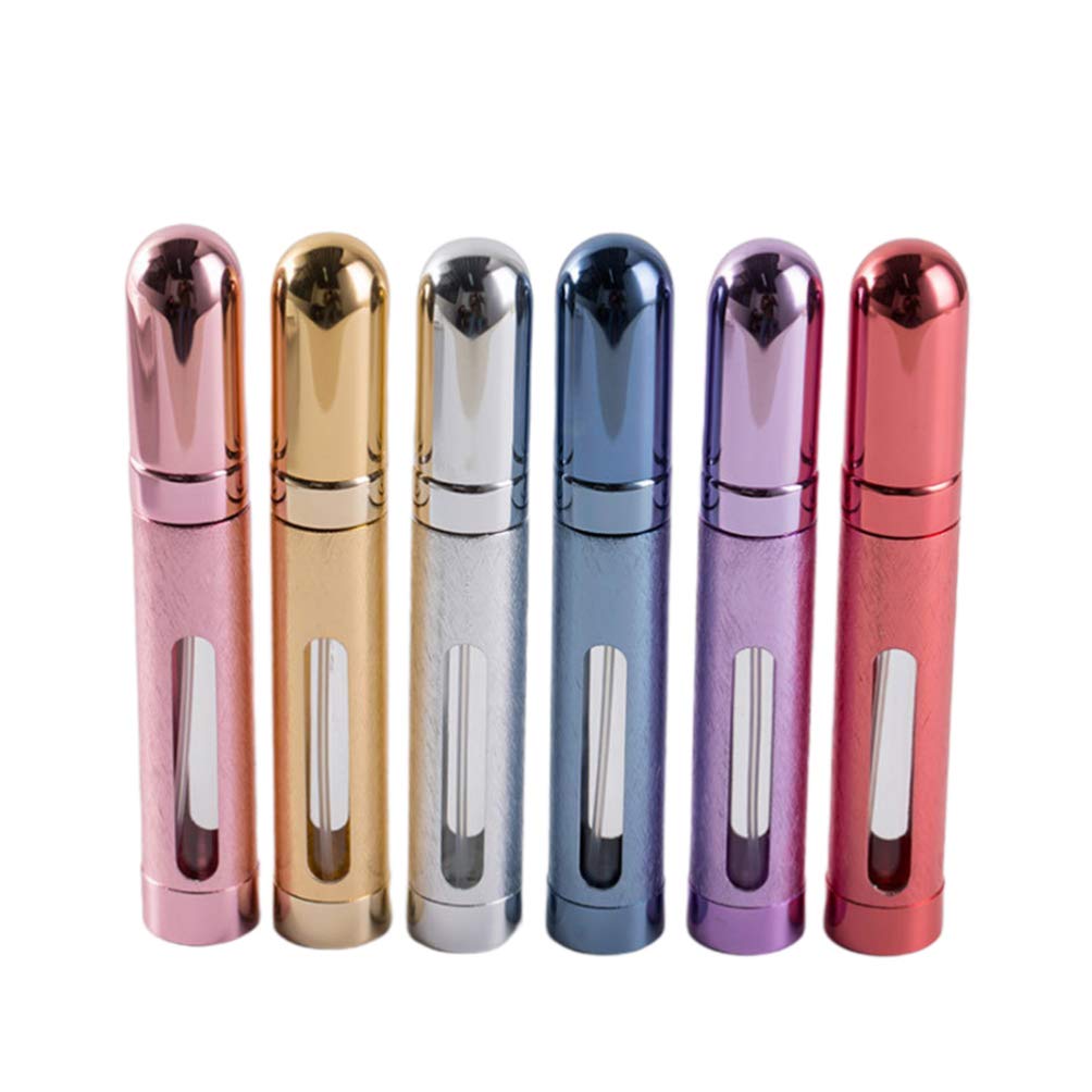 Milisten 6-Pack 12ml Refillable Aluminum Perfume Spray Bottles - Portable Travel Perfume Atomizer for Purse, Gym & Office | Leak-Proof Mini Perfume Dispenser