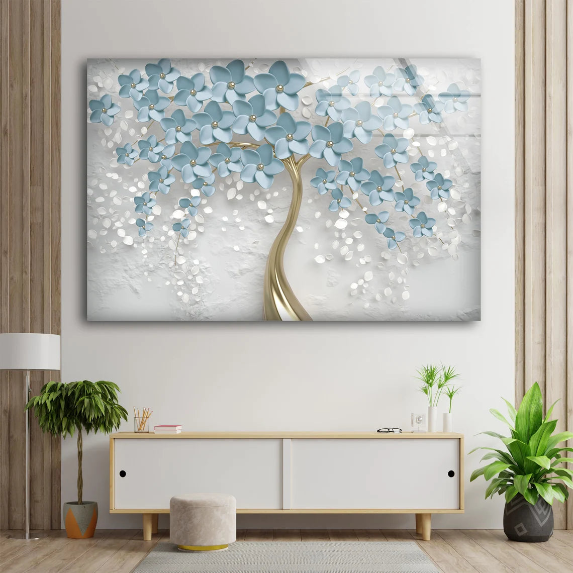 3D Flowers Acrylic Glass Print - Modern Tempered Glass Wall Art Decor - 100% Made in Australia - Ready to Hang - Perfect for Living Room, Bedroom & Office Decor