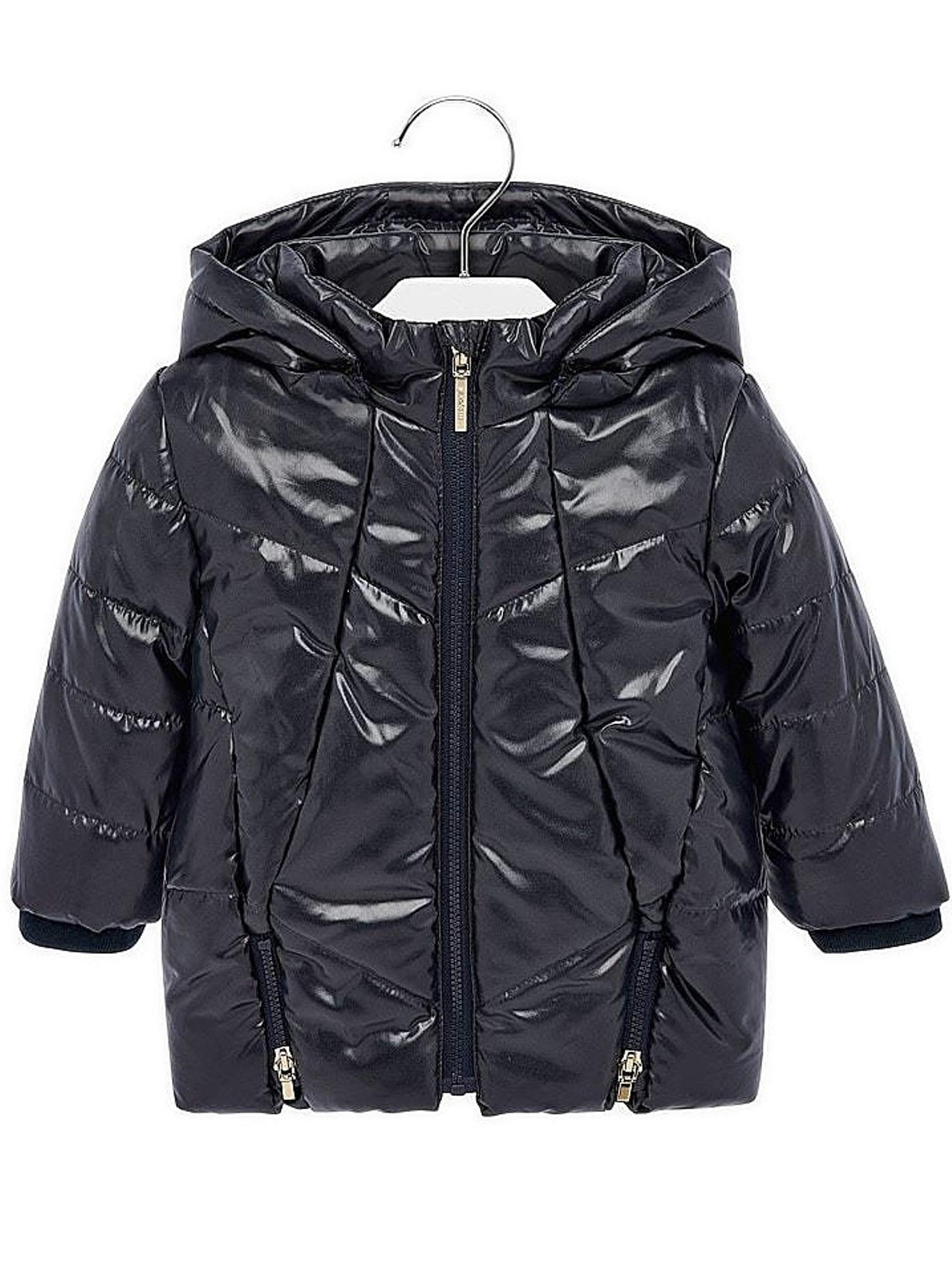 Mayoral Baby Girls Navy Blue Long Coat 2435 - Warm Winter Outerwear for Toddlers & Infants - Perfect for Holidays, Parties & Outdoor Adventures