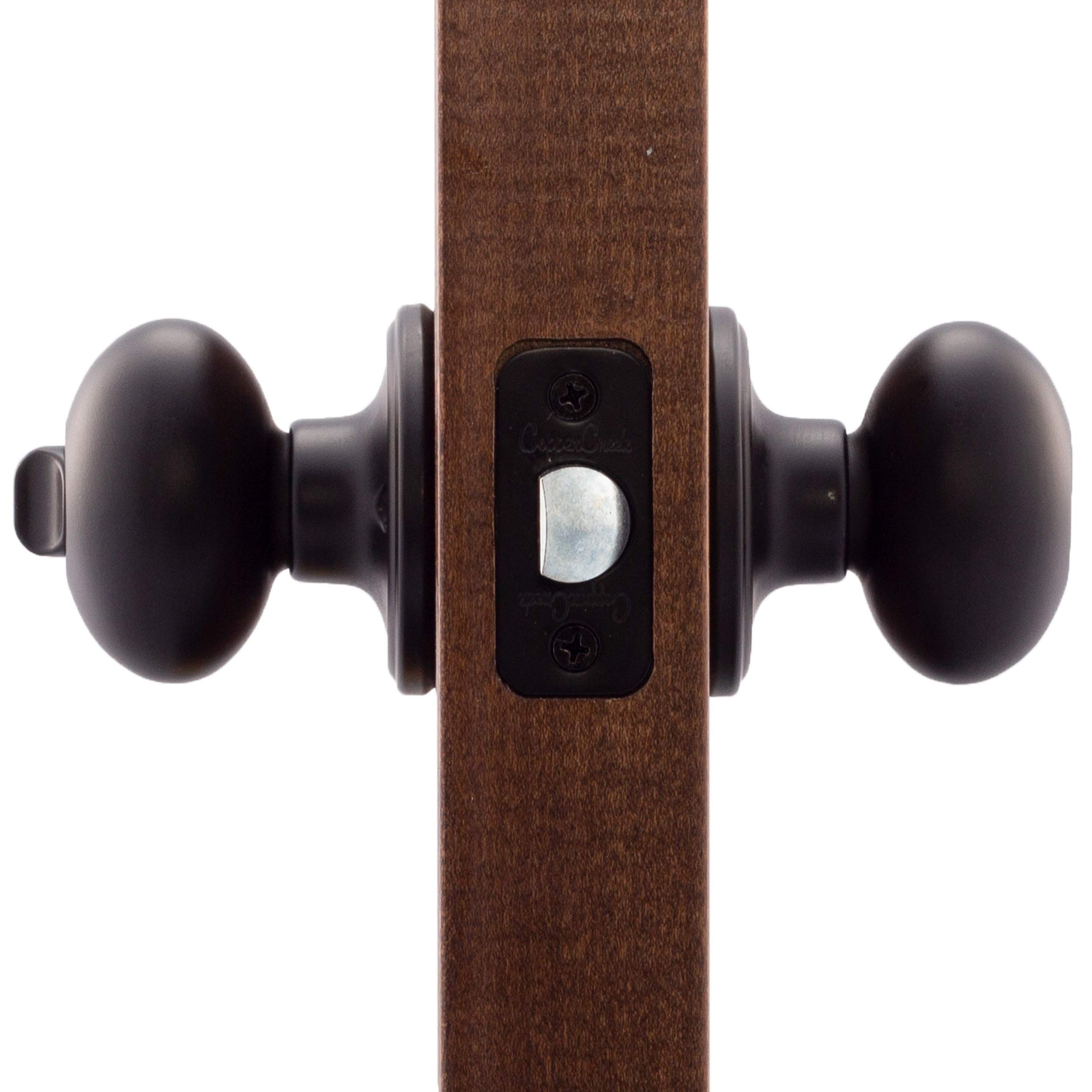 Copper Creek EK2030BC Black Egg Door Knob with Privacy Function - 1 Pack - Perfect for Bedroom, Bathroom & Interior Doors