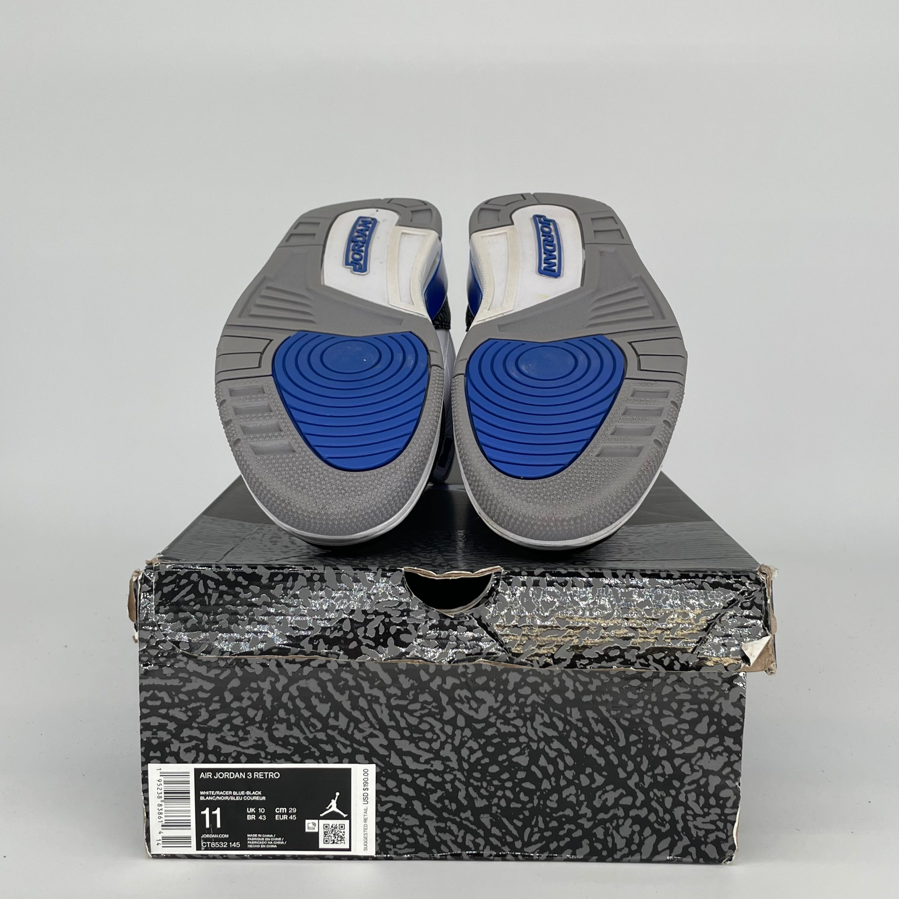 AIR JORDAN 3 RACER BLUE Men's Basketball Shoes Size 11 - CT8532 145 | Retro Sneakers for Running, Training & Streetwear Fashion