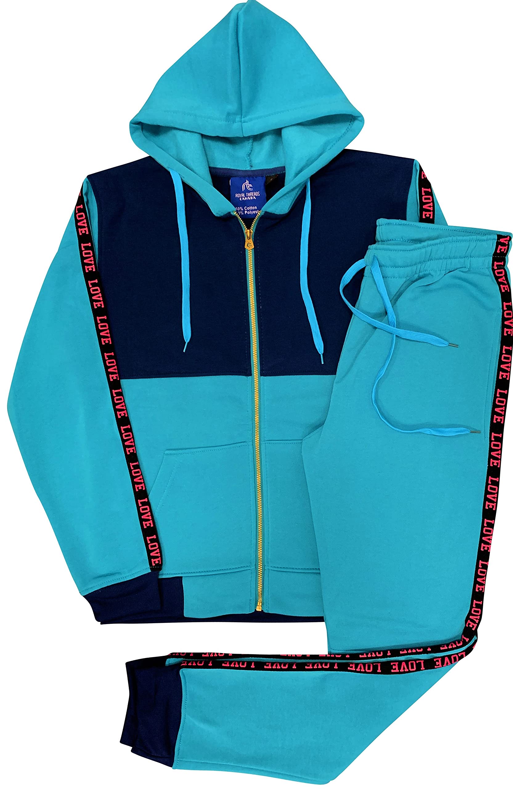 Women's Lightweight Soft Fleece Sweat Suit - Cozy Jogger Set with Jacket & Pants for Yoga, Running & Lounge Wear | Striped Activewear Outfit for Women