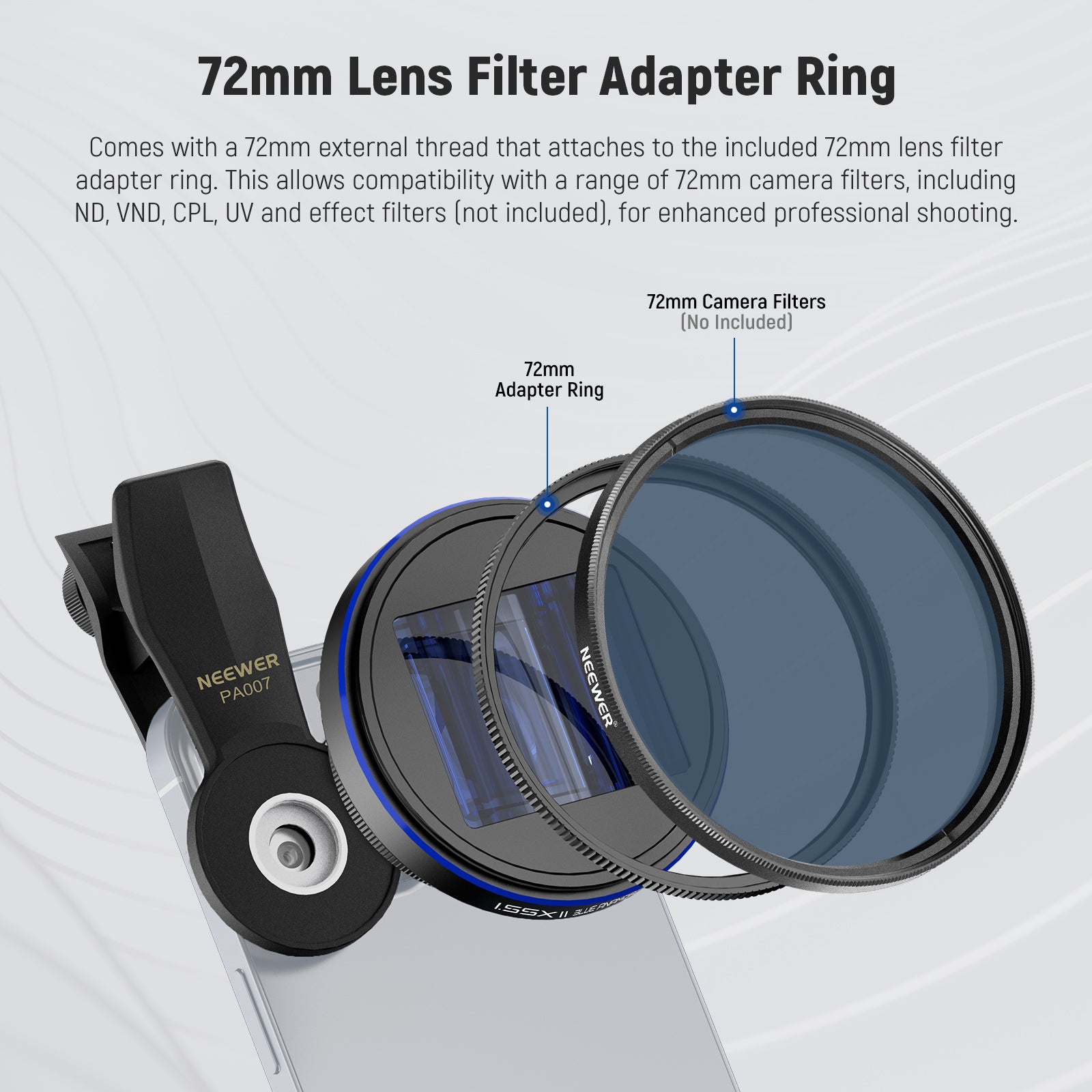 NEEWER LS 43 PRO 1.55x Blue Flare Anamorphic Lens - 17mm Thread Mount for DSLR & Mirrorless Cameras - Perfect for Cinematic Videography & Filmmaking