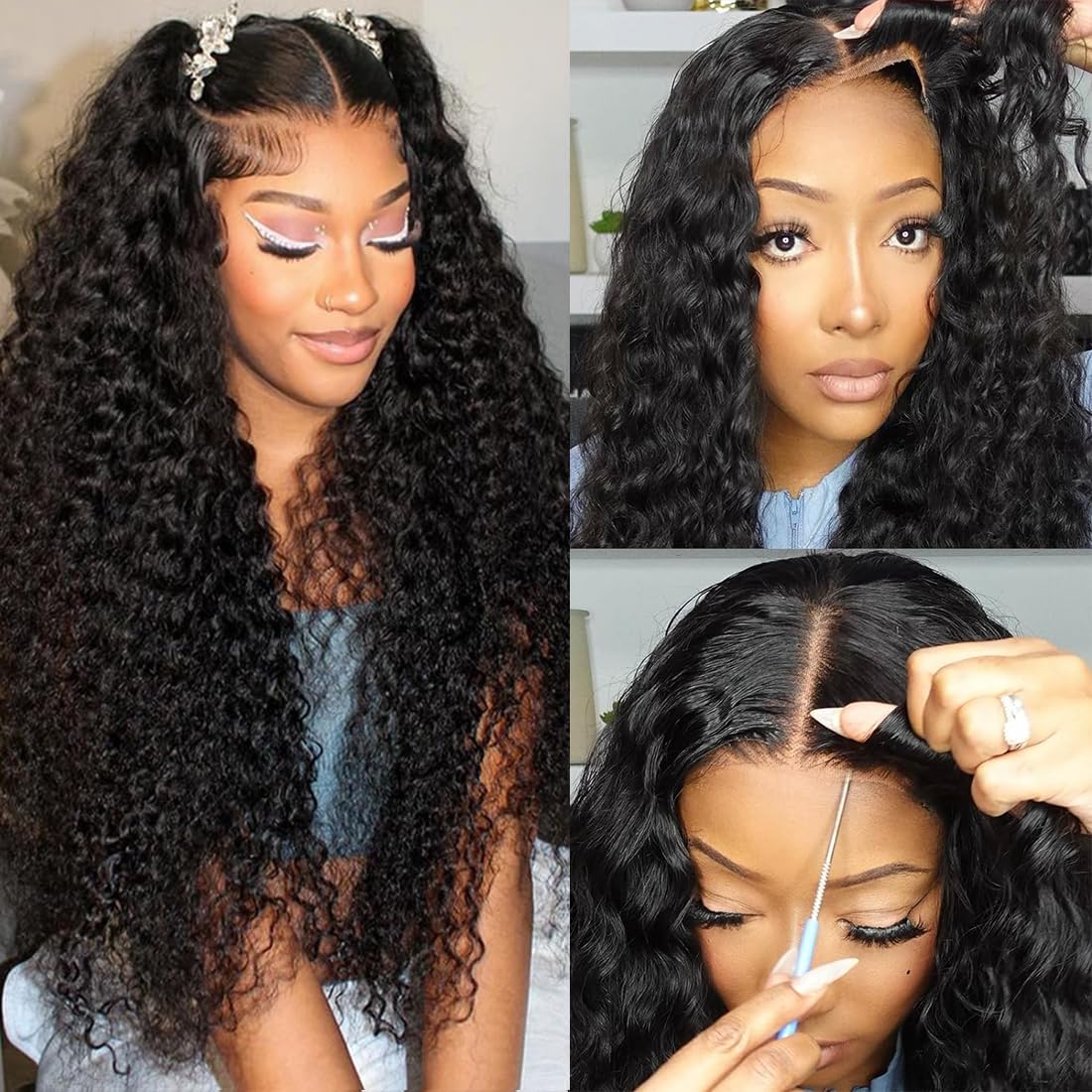 30 Inch Glueless Wear and Go Human Hair Wig - Pre Plucked 13x4 Lace Front with Baby Hair, 180% Density Deep Wave HD Transparent Lace Frontal Curly Wig for Women | Perfect for Daily Wear, Parties, Cosplay & Protective Styling