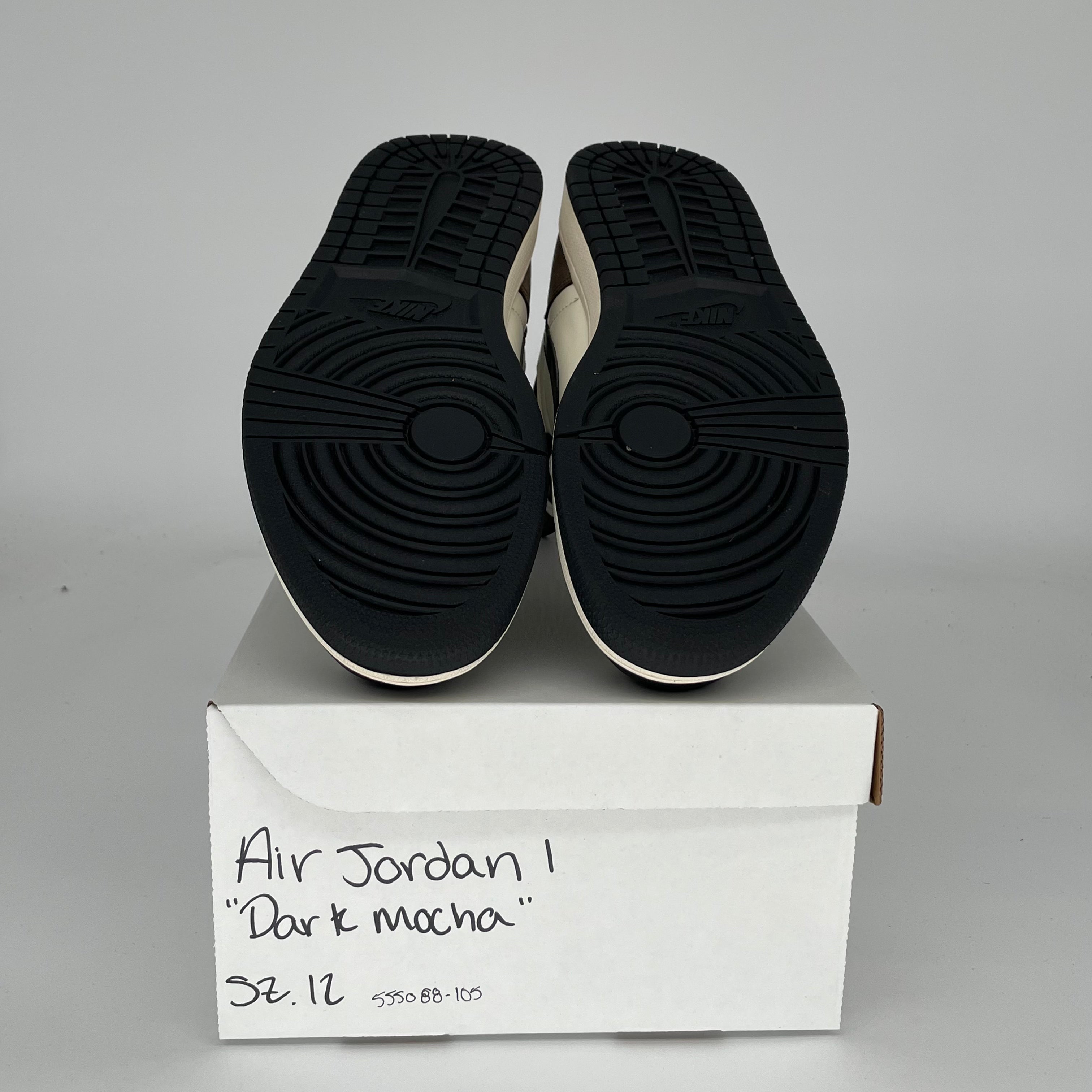 Air Jordan 1 Dark Mocha Men's Size 12 Sneakers 555088-105 - Retro Basketball Shoes for Casual Wear & Street Style
