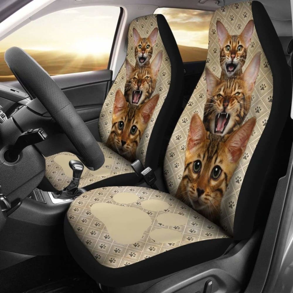 Funny Bengal Cat Car Seat Covers for Cat Lovers - Waterproof Pet Seat Protector for Cars, Trucks & SUVs - Perfect for Travel, Daily Commute & Pet Adventures