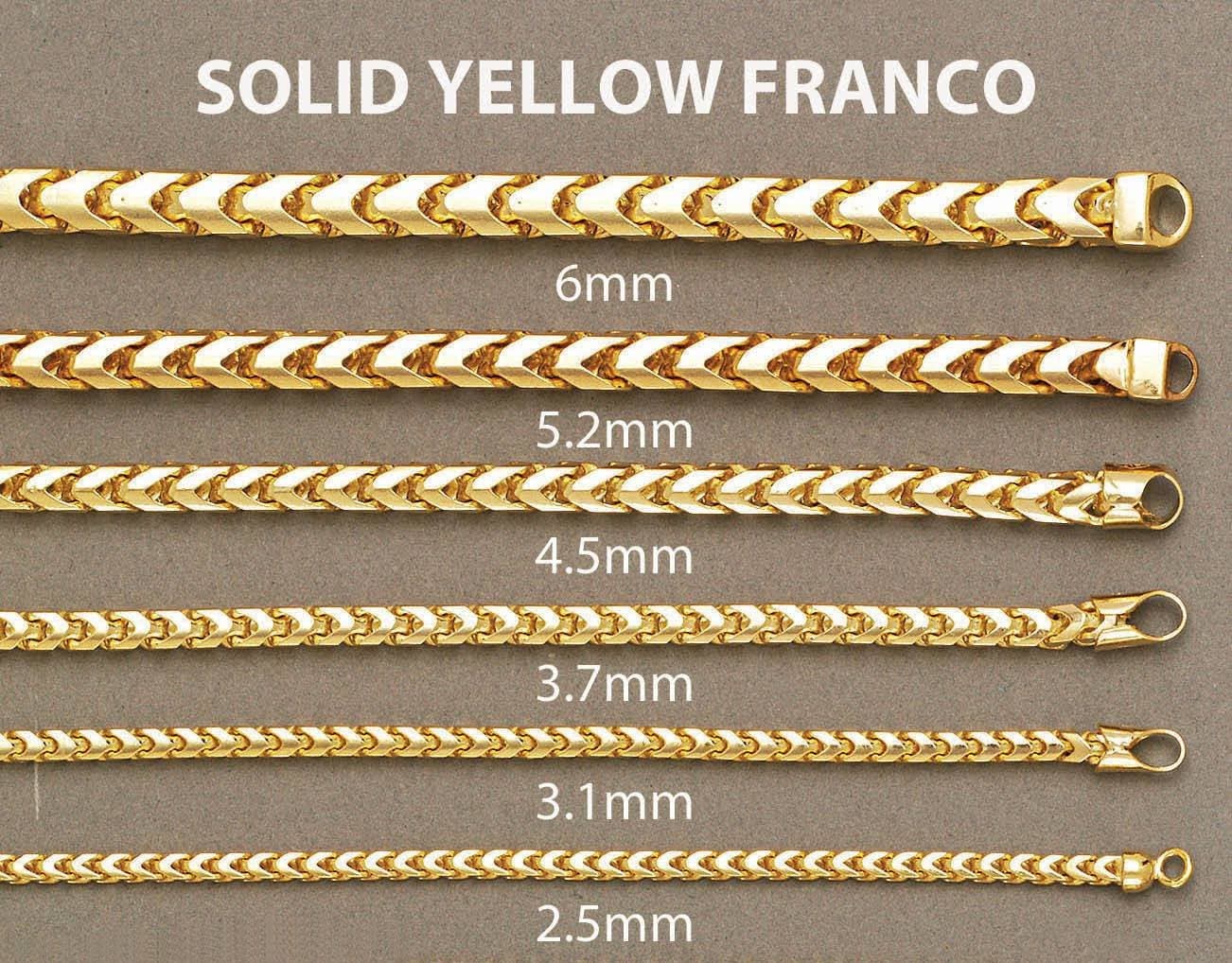 14K Solid Gold Franco Chain Bracelet for Women - Elegant & Durable Jewelry for Everyday Wear, Parties & Special Occasions
