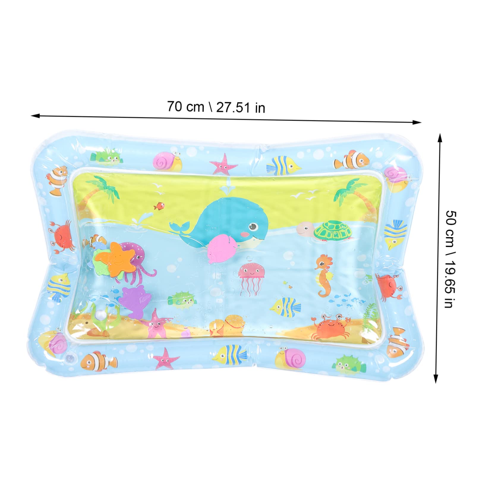 FAVOMOTO 5-Piece Inflatable Baby Tummy Time Mat Set - Water Play Mat, PVC Sensory Toys for Infants, Toddler Development & Bath Time Fun