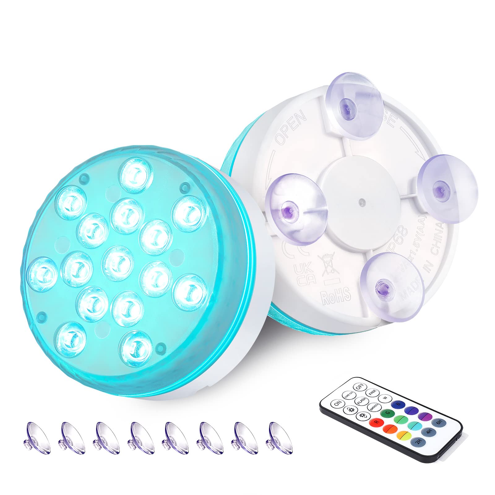 AquaMiracle Submersible LED Pool Lights - Remote Control, Waterproof for Aquarium, Hot Tub & Party