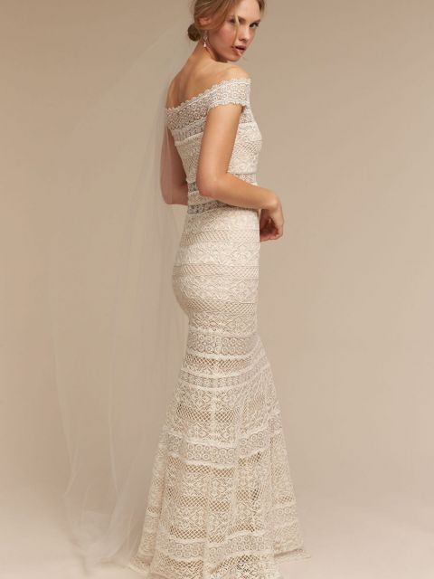 BHLDN Tadashi Shoji Eira Gown - Elegant Wedding Dress with Lace Details | Perfect for Bridal, Formal Events & Evening Galas