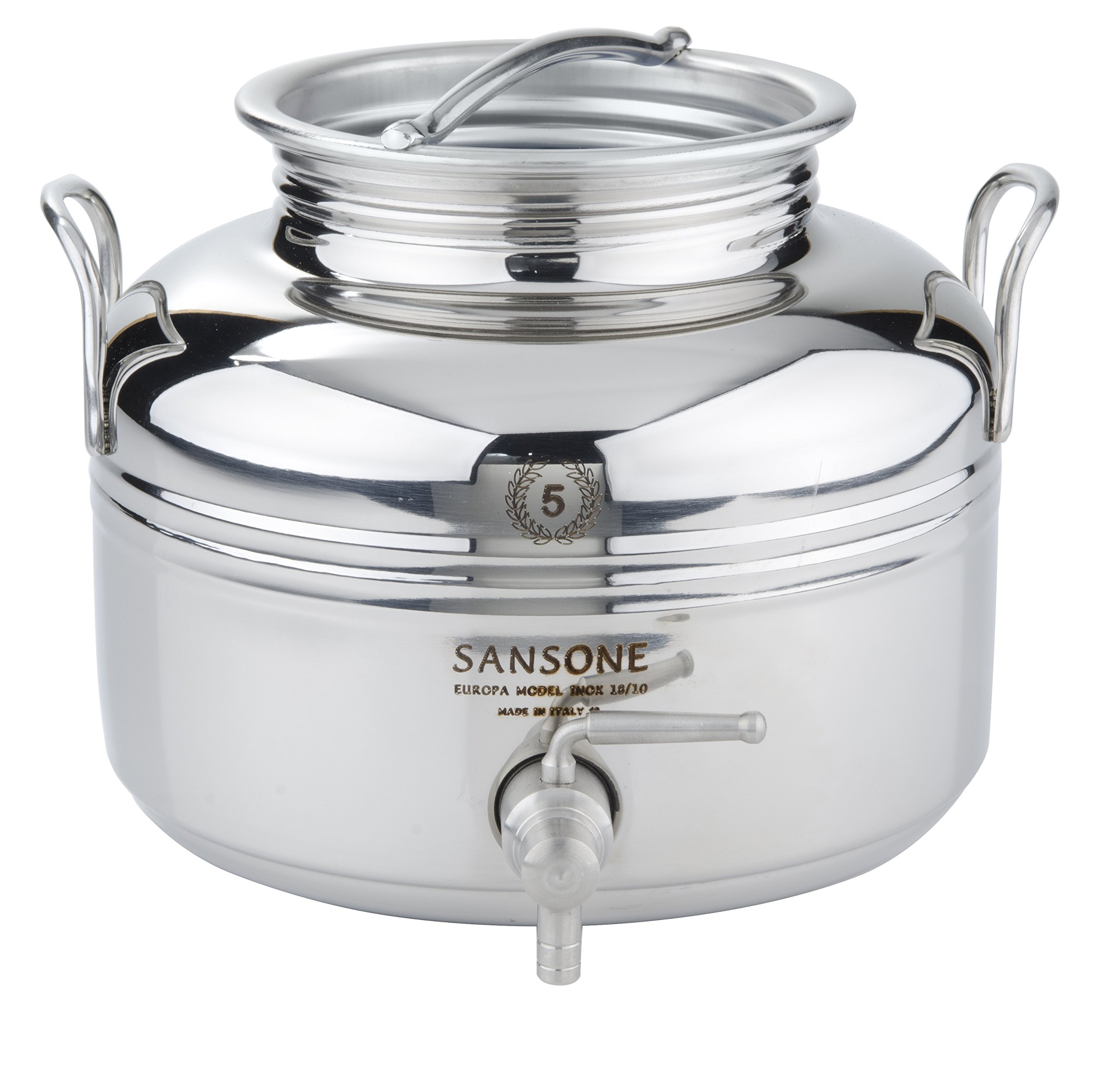 Stainless Steel Water Dispenser with Spigot - 1.32 Gallon (5 Liter) - Silver | Countertop Drinking Water Container for Home, Office & Outdoor Use