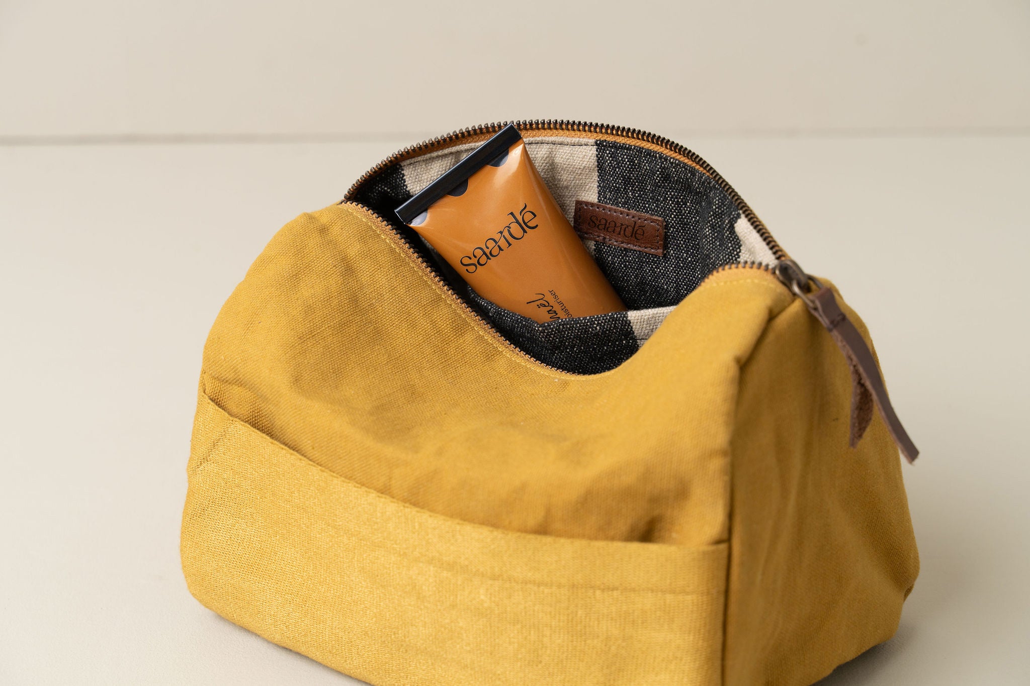 Journey Toiletry Canvas Bag - Waterproof Travel Cosmetic Organizer (Mustard Yellow) | Perfect for Camping, Gym & Weekend Getaways