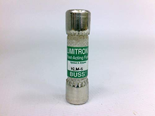 Cooper Bussman KLM-6 Fast Acting Fuse - 6A 250V Circuit Protection for Electronics & Appliances | Perfect for Home, Office & Industrial Use