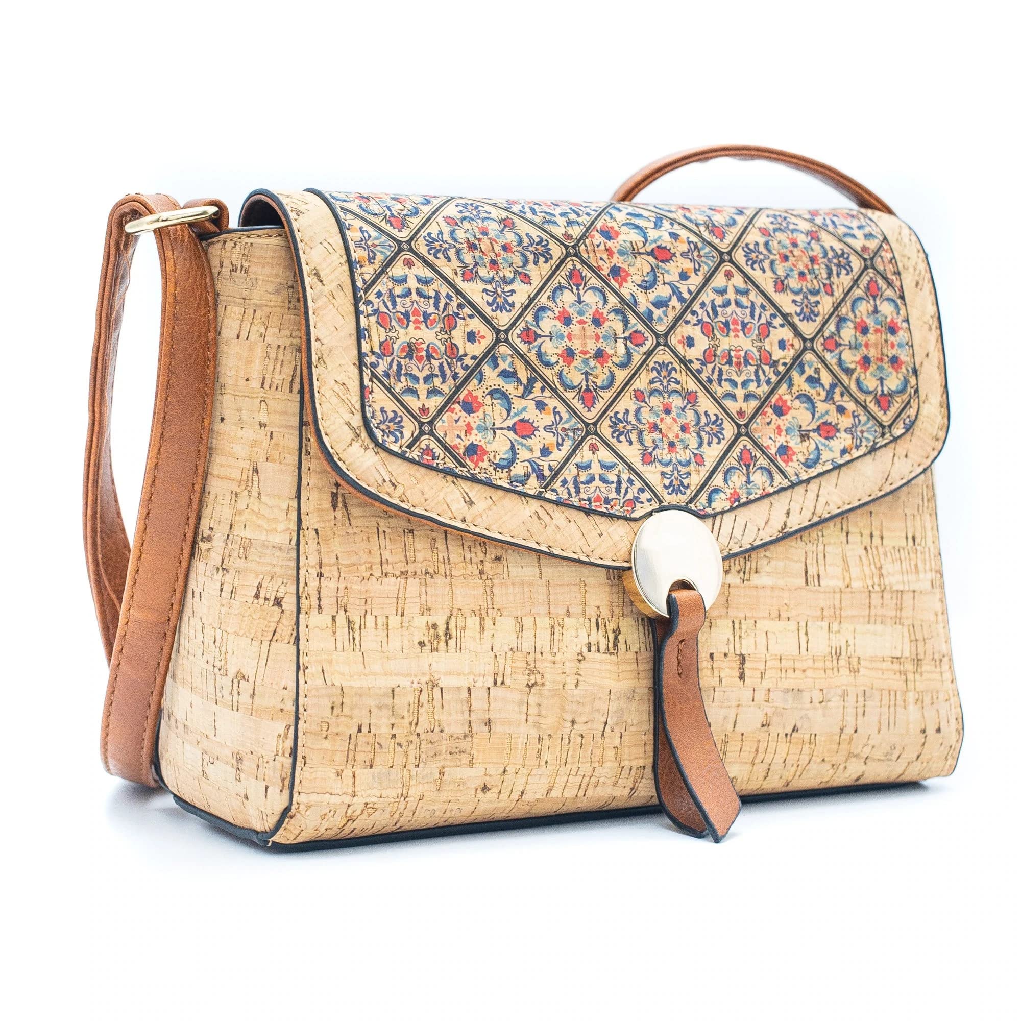 Kalishka Outdoors Vegan Cork Crossbody Bag - Becca Natural Brown Cork Purse for Women | Eco-Friendly Handbag for Travel, Shopping & Everyday Use