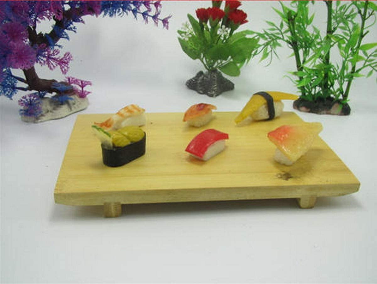 Premium Japanese Bamboo Sushi Serving Plates - 10 Pack Geta-Shaped Sushi Platter, 11.5
