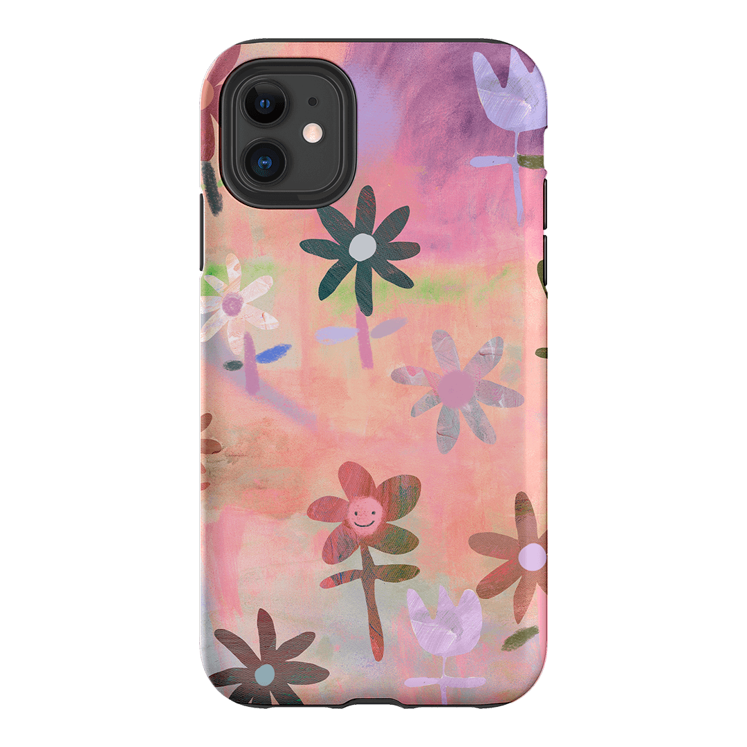 Premium Lazy Daisy Floral Phone Case - Shockproof & Slim Design for iPhone 15/14/13/12/Pro/Max - Perfect for Everyday Use, Travel & Outdoor Activities