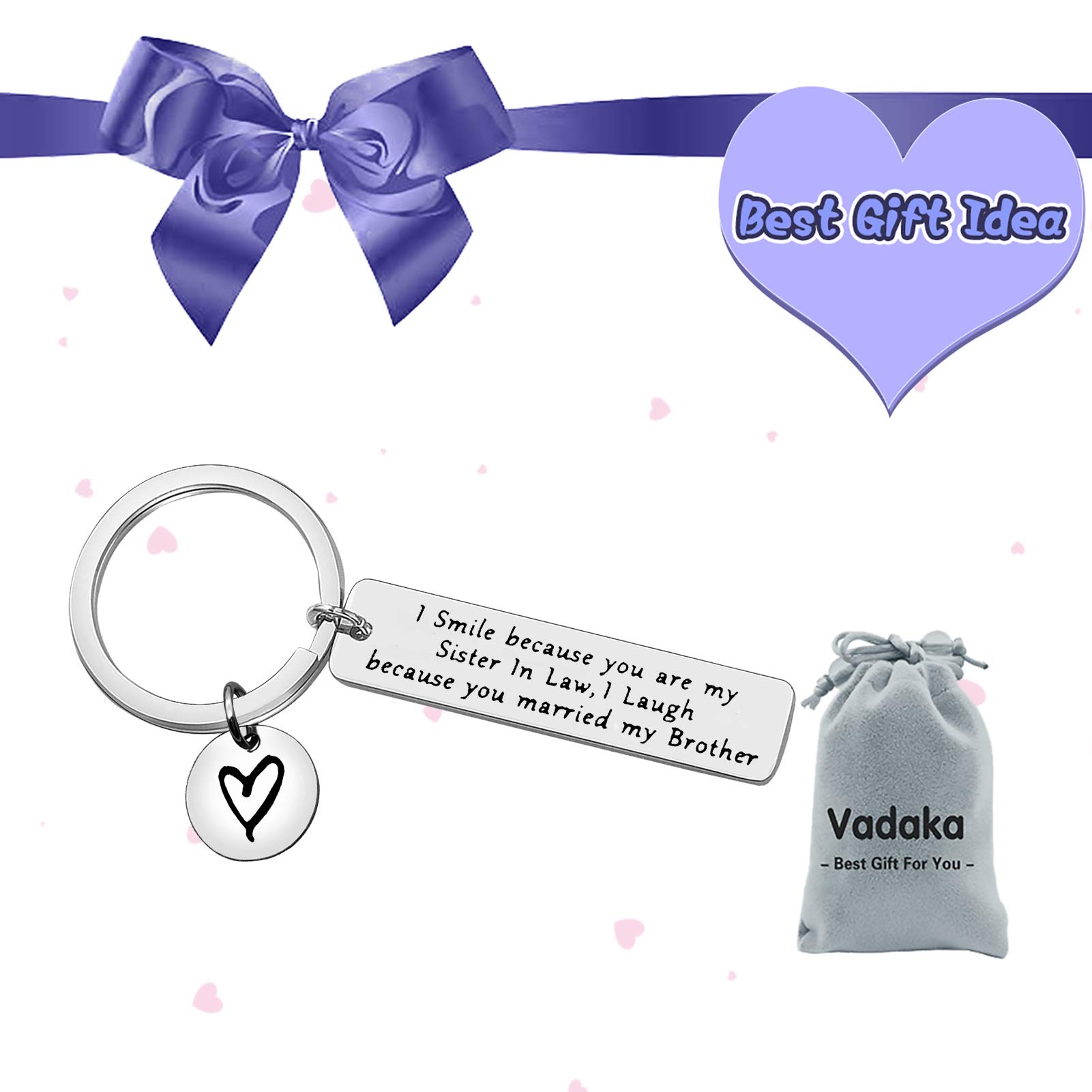 Funny Sister-in-Law Keychain - Perfect Wedding Gift for Bride & Groom, Bridal Shower Present from Brother/Sister - Christmas & Birthday Jewelry Gift Idea - Great for Family Celebrations & Special Occasions