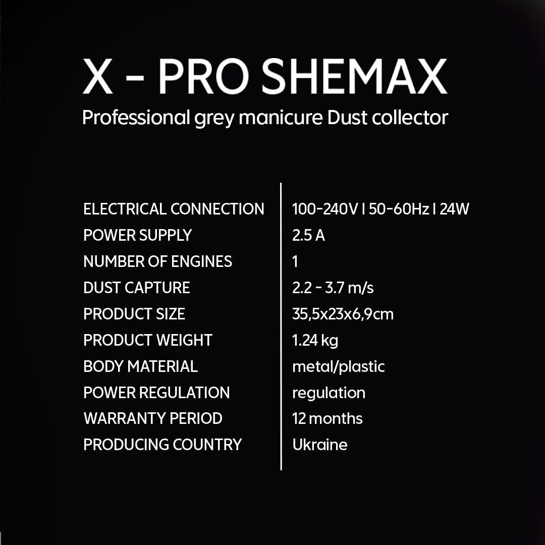 Shemax X Style X Pro Pink Nail Dust Collector - Professional Manicure & Pedicure Dust Extractor for Salon & Home Use