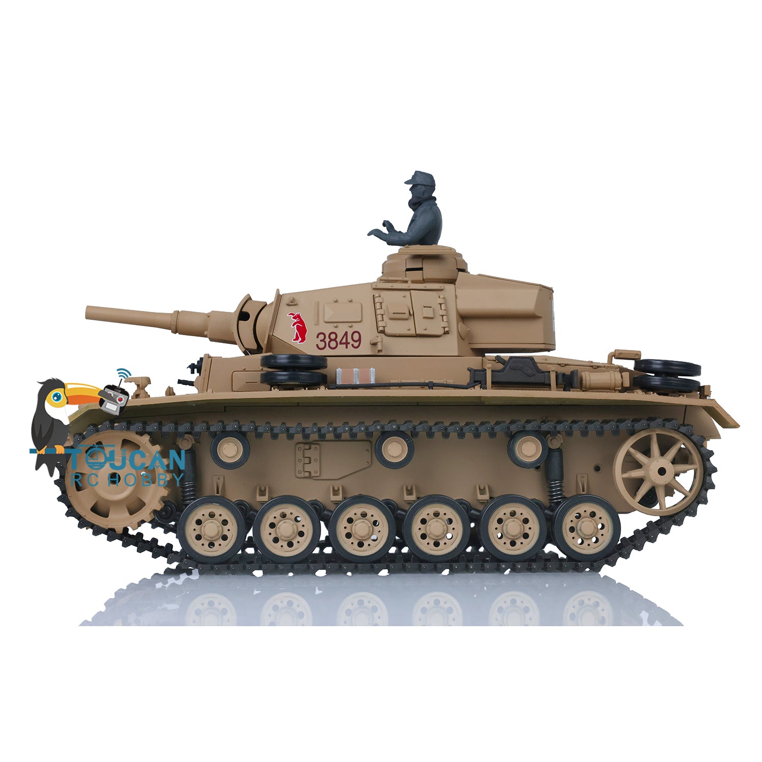 2.4GHz Henglong 1/16 Scale German Panzer III H Remote Control Tank RTR Model - Ready to Run with Battery (US Stock) - Perfect for RC Battle Simulation, Military Collecting & Outdoor Play