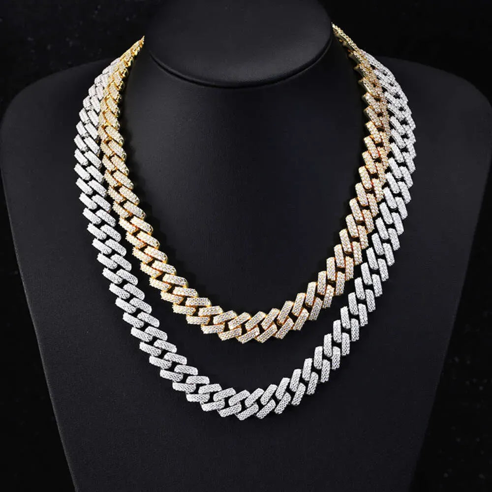 21 Necklace Moissanite Tennis Chain Cuban Link Iced Out - Elegant Jewelry for Women & Men, Perfect for Parties, Weddings & Everyday Wear