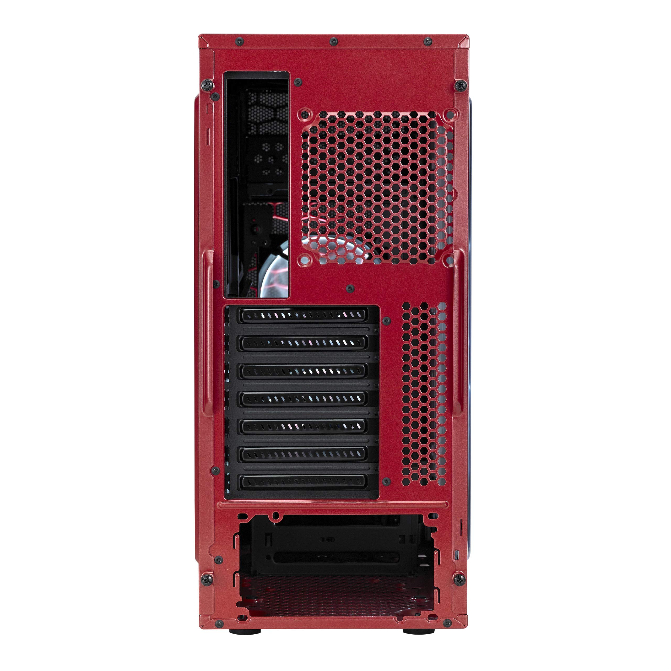 Fractal Design Focus G Mid Tower ATX Computer Case - High Airflow Gaming PC Case with 2X Silent LL Series 120mm White LED Fans, USB 3.0 & Window Side Panel (Red) - Perfect for Gaming Rigs & High-Performance PC Builds