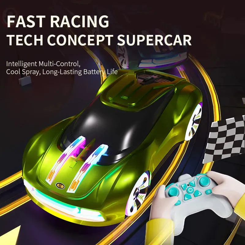 JJRC Q206 2.4GHz RC Car - Futuristic Concept Remote Control Vehicle with LED Lights & Music Play, Ready-to-Run (RTR) - Perfect for Indoor Racing, Kids Birthday Gifts & STEM Learning Toys