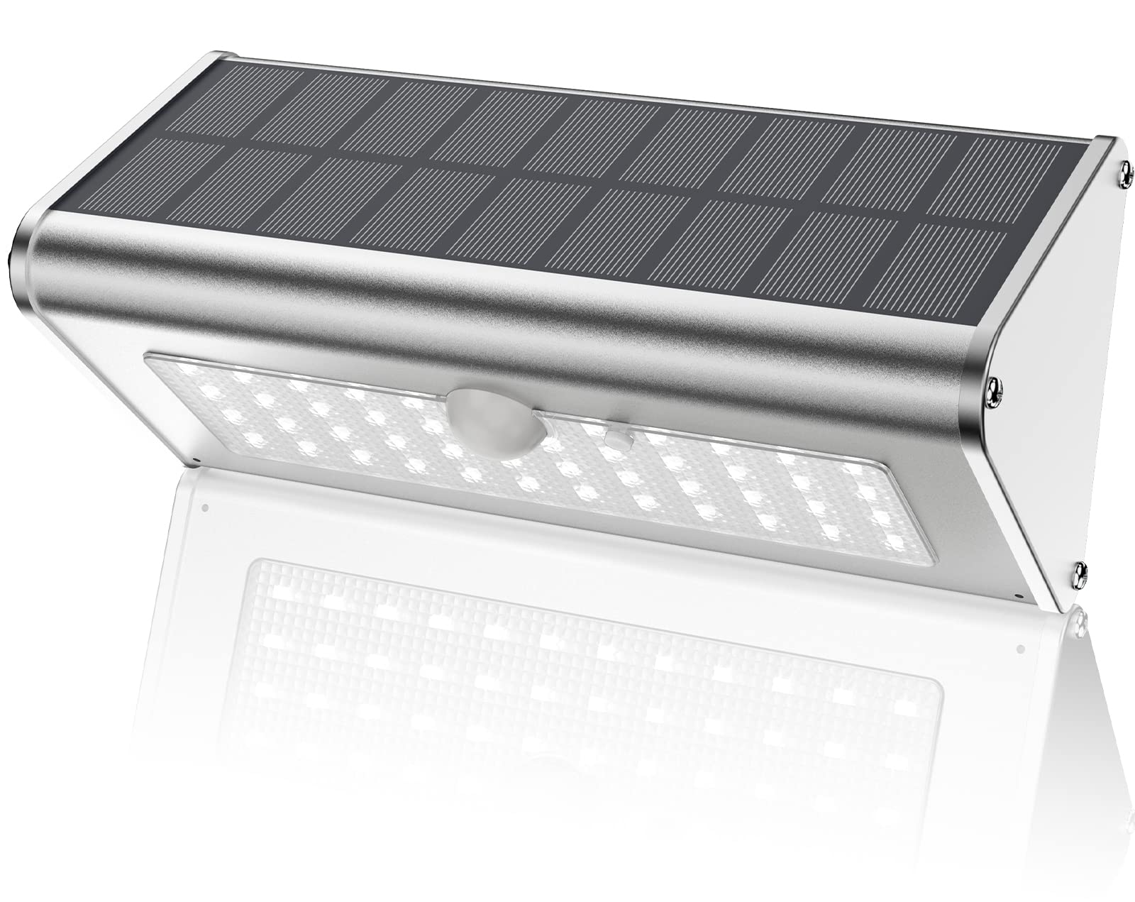 SECUROAD 1100 Lumens Solar Powered Outdoor Security Lights - IP65 Waterproof Wireless LED Motion Sensor Flood Light with Aluminum Housing (Daylight White, 1 Pack) for Garden, Pathway, Garage & Backyard Safety